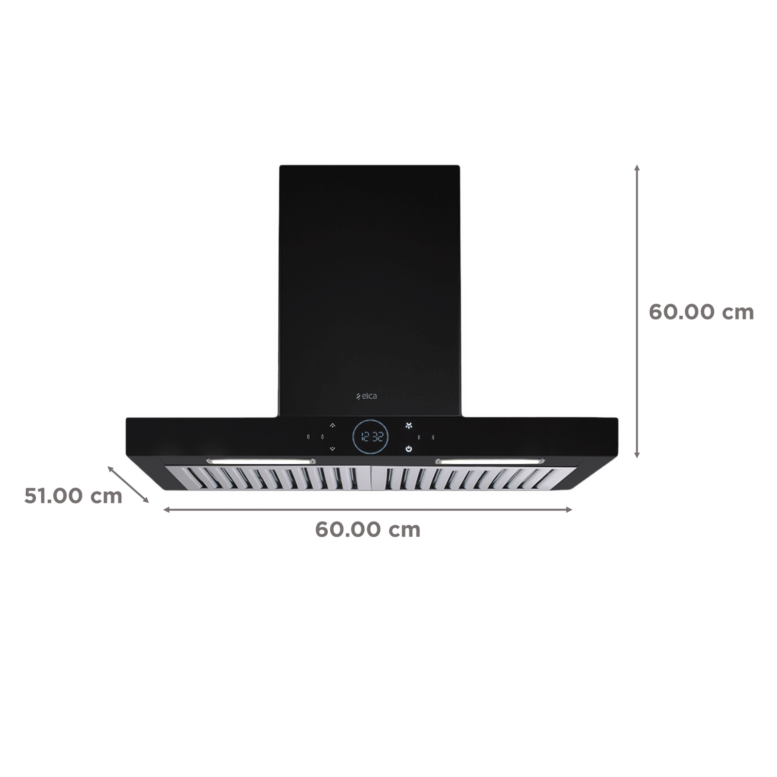 elica ISMART SPOT H6 BF LTW 60 NERO 60cm Ductless Wall Mounted Chimney with Touch Control Panel (Black) elica ISMART SPOT H6 BF LTW 60 NERO 60cm Ductless Wall Mounted Chimney with Touch Control Panel (Black)_2