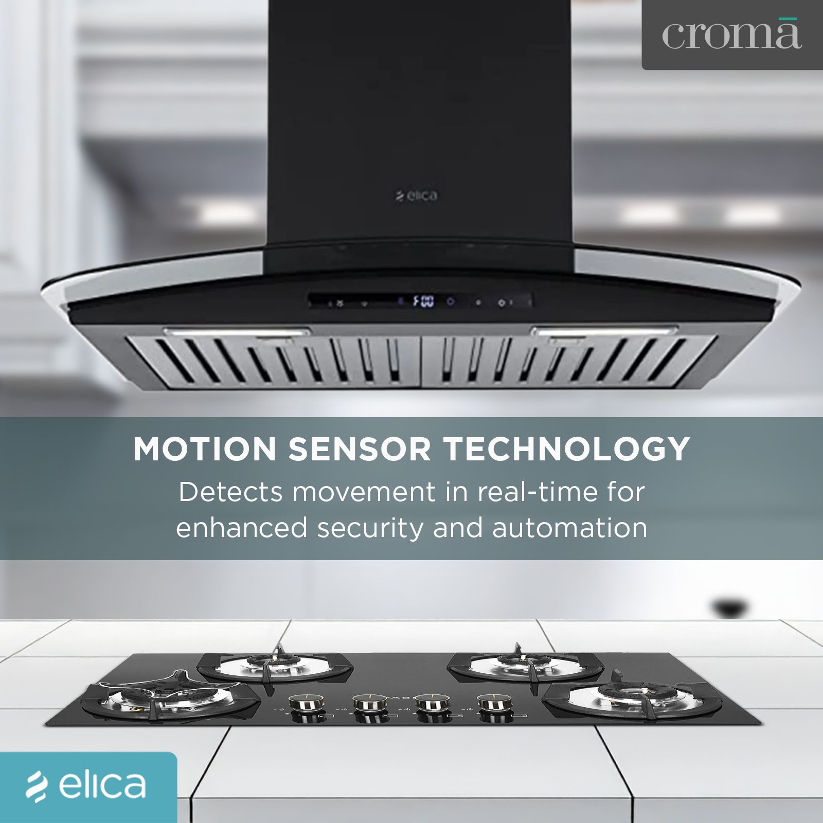 elica ISMART GLACE TRIM BF LTW 60 NERO 60cm Ducted Wall Mounted Chimney with Motion Sensor (Black) elica ISMART GLACE TRIM BF LTW 60 NERO 60cm Ducted Wall Mounted Chimney with Motion Sensor (Black)_12