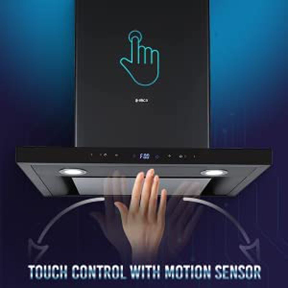 elica ISMART SPOT H4 EDS LTW 60 NERO 60cm Ducted Wall Mounted Chimney with Motion Sensor (Black)_5