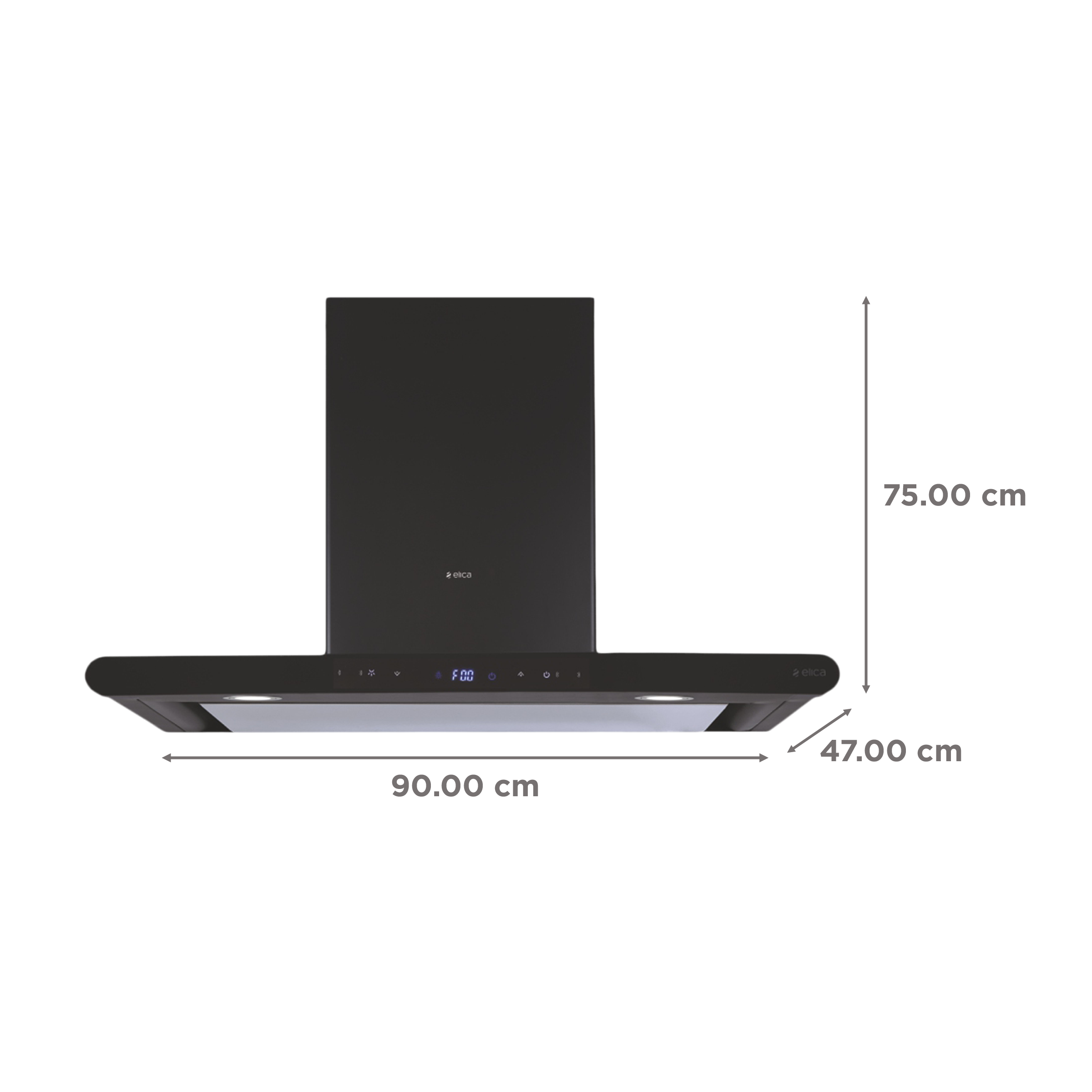 elica ISMART GALAXY EDS LTW 90 NERO 90cm Ductless Wall Mounted Chimney with Motion Sensor (Black)_2