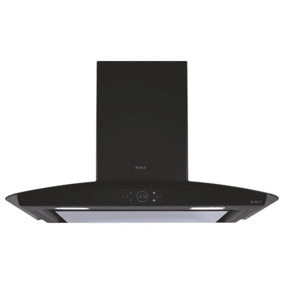 elica ISMART GLACE EDS LTW 90 NERO 90cm Ductless Wall Mounted Chimney with Motion Sensor (Black)