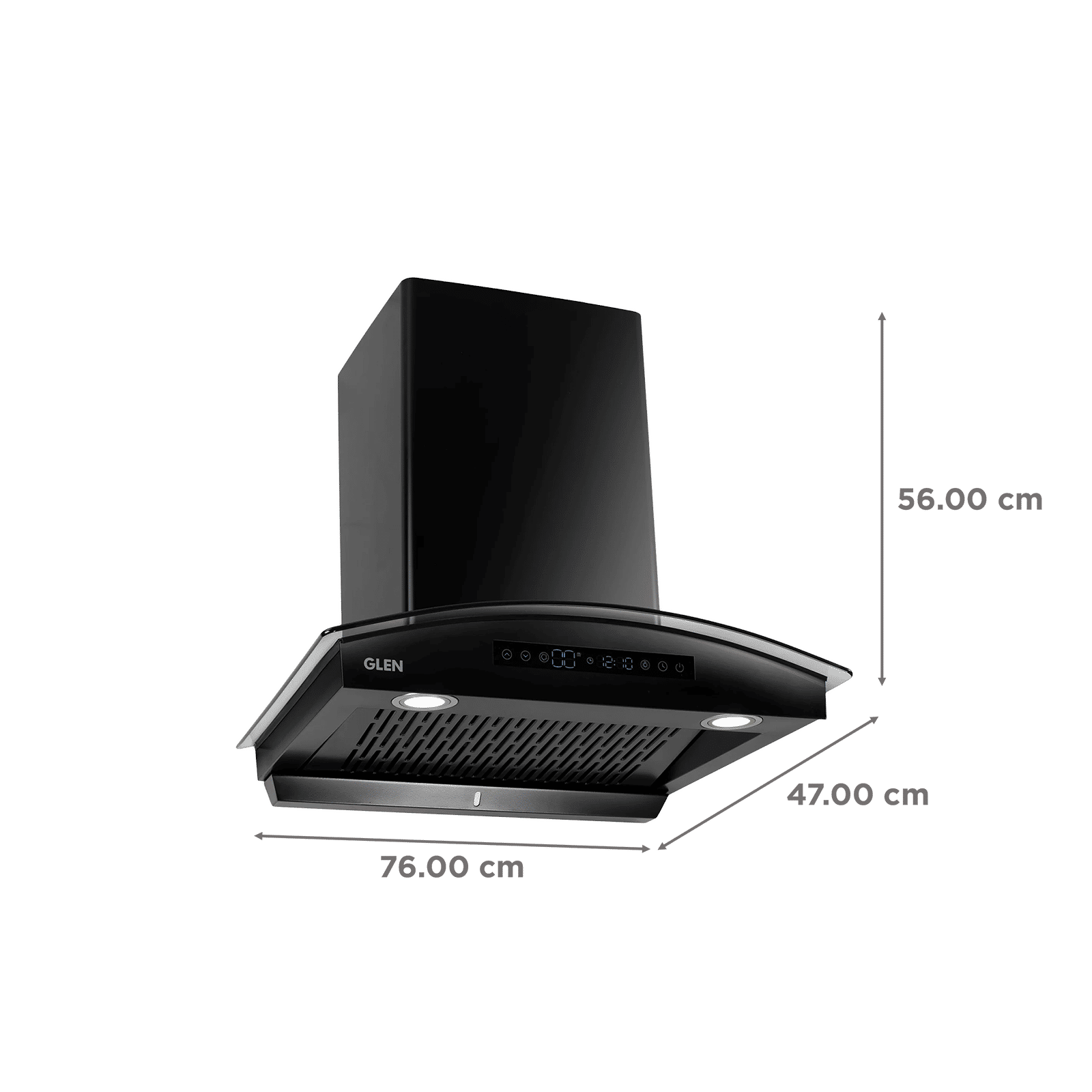 GLEN 6069 BL BLDC 76cm 1400m3/hr Ducted Auto Clean Wall Mounted Chimney with Touch Control Panel (Black) GLEN 6069 BL BLDC 76cm 1400m3/hr Ducted Auto Clean Wall Mounted Chimney with Touch Control Panel (Black)_2