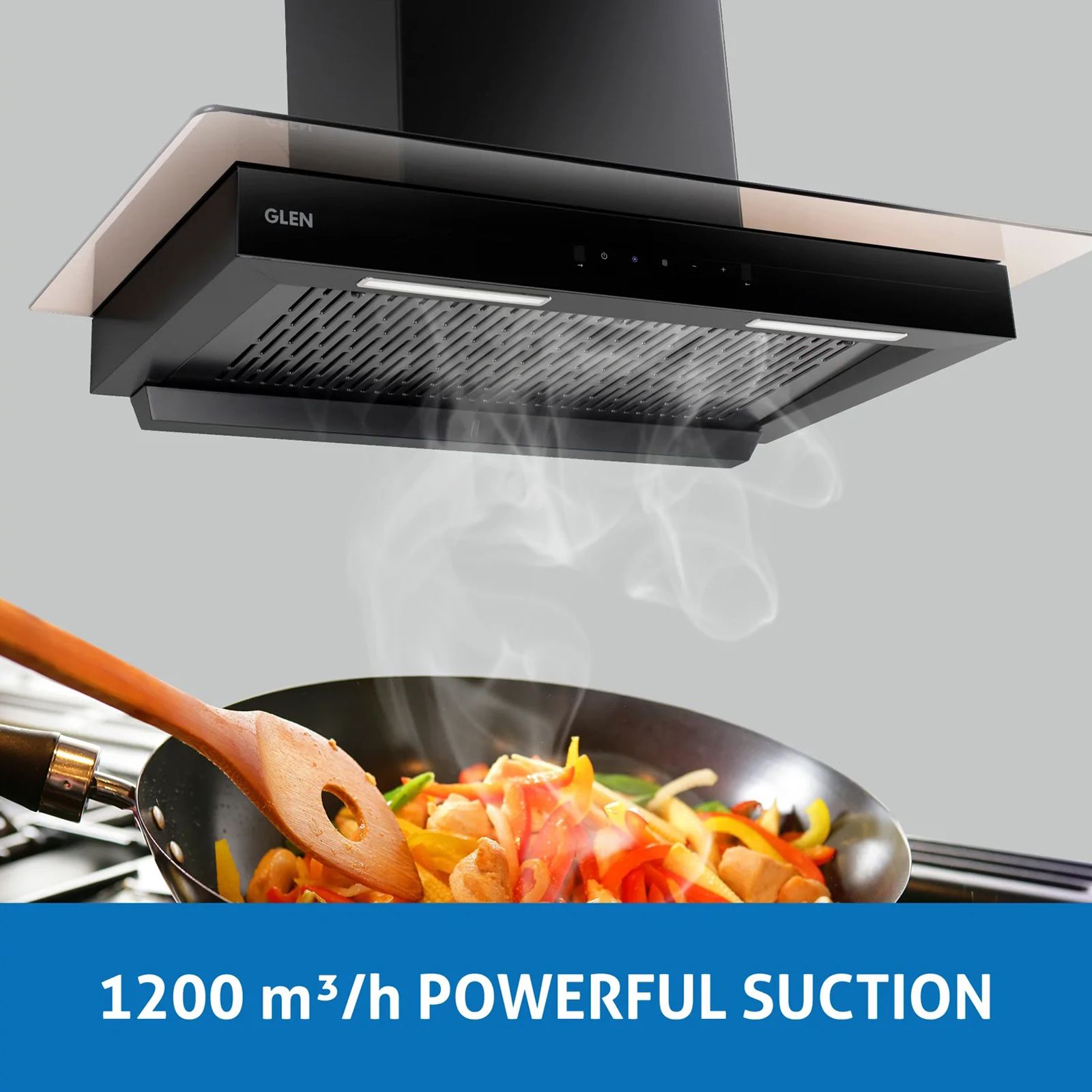 GLEN 6062 BL 90cm 1200m3/hr Ducted Auto Clean Wall Mounted Chimney with Touch Control Panel (Black)_10
