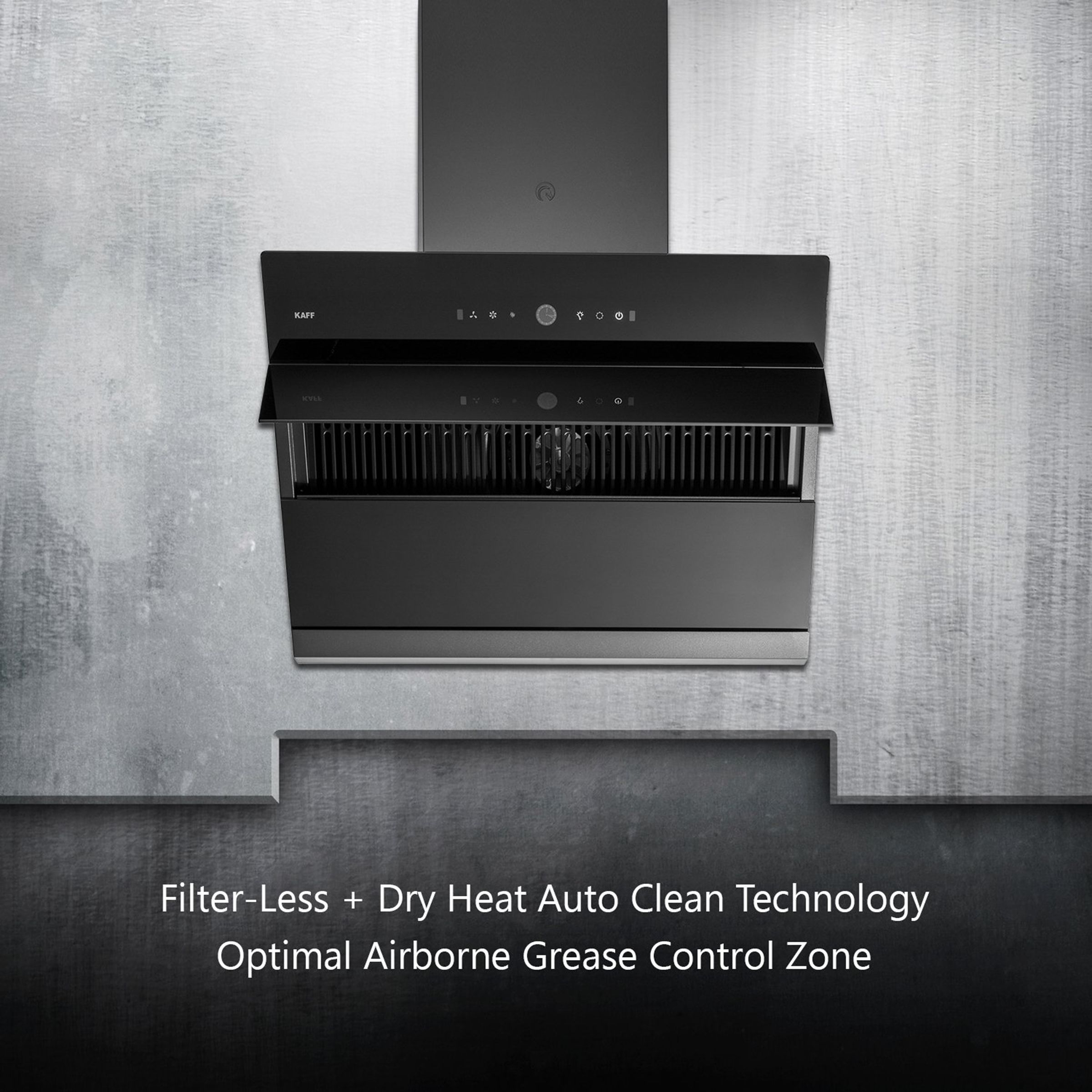 KAFF ALBURY LX DHC 75cm 1280m3/hr Ducted Wall Mounted Chimney with Touch Control Panel (Black)_7