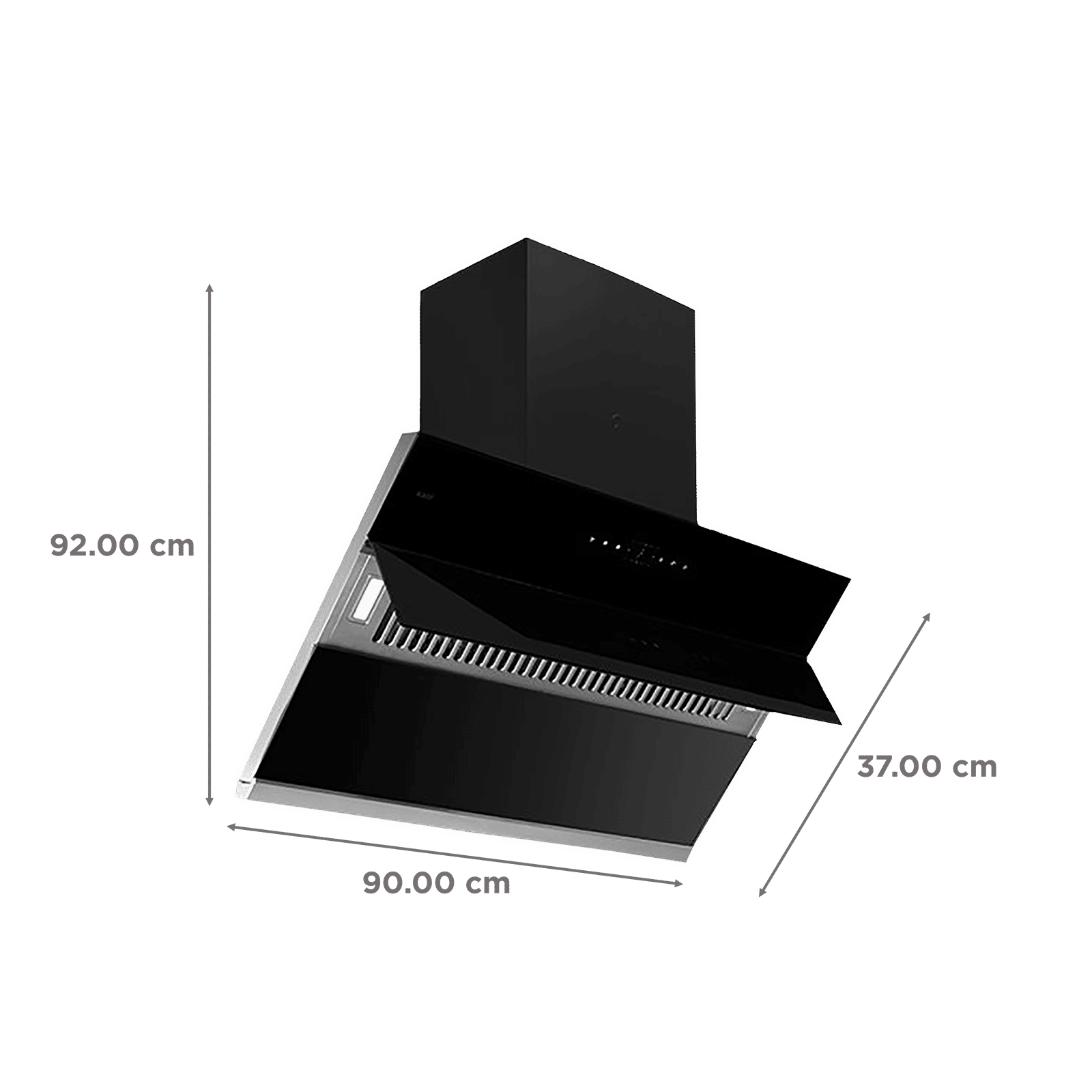 KAFF ALBURY DHC 90cm 1420m3/hr Ducted Auto Clean Wall Mounted Chimney with Touch Control Panel (Black) KAFF ALBURY DHC 90cm 1420m3/hr Ducted Auto Clean Wall Mounted Chimney with Touch Control Panel (Black)_2