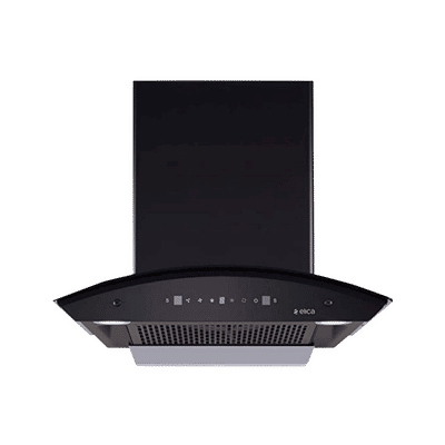 elica FLCG 600 HAC LTW MS NERO 60cm 1350m3/hr Ducted Auto Clean Wall Mounted Chimney with Touch Control Panel (Black)