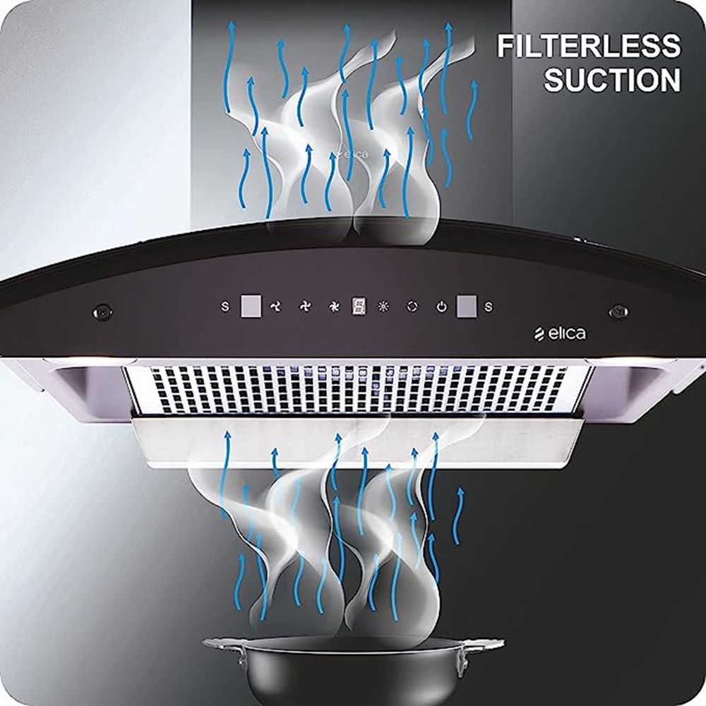 elica FLCG 600 HAC LTW MS NERO 60cm 1350m3/hr Ducted Auto Clean Wall Mounted Chimney with Touch Control Panel (Black) elica FLCG 600 HAC LTW MS NERO 60cm 1350m3/hr Ducted Auto Clean Wall Mounted Chimney with Touch Control Panel (Black)_6