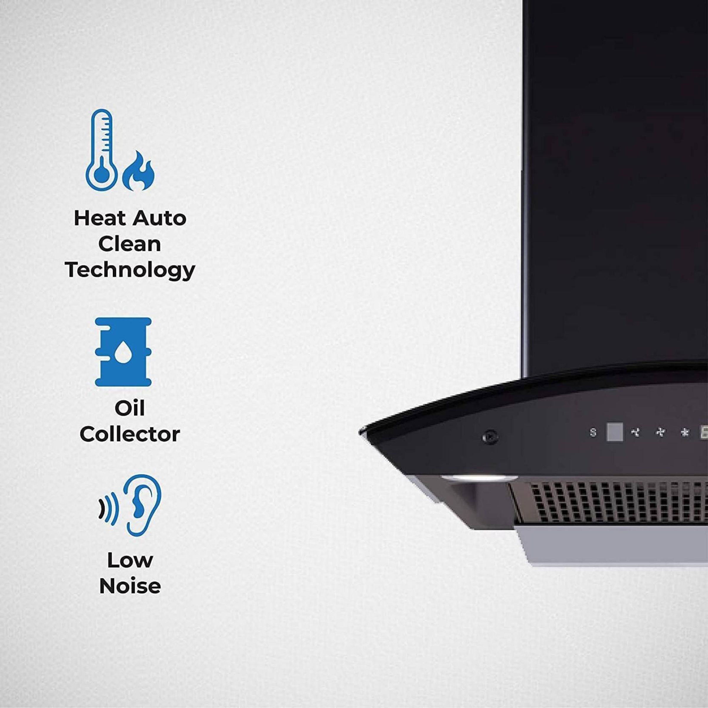 elica FLCG 600 HAC LTW MS NERO 60cm 1350m3/hr Ducted Auto Clean Wall Mounted Chimney with Touch Control Panel (Black) elica FLCG 600 HAC LTW MS NERO 60cm 1350m3/hr Ducted Auto Clean Wall Mounted Chimney with Touch Control Panel (Black)_7