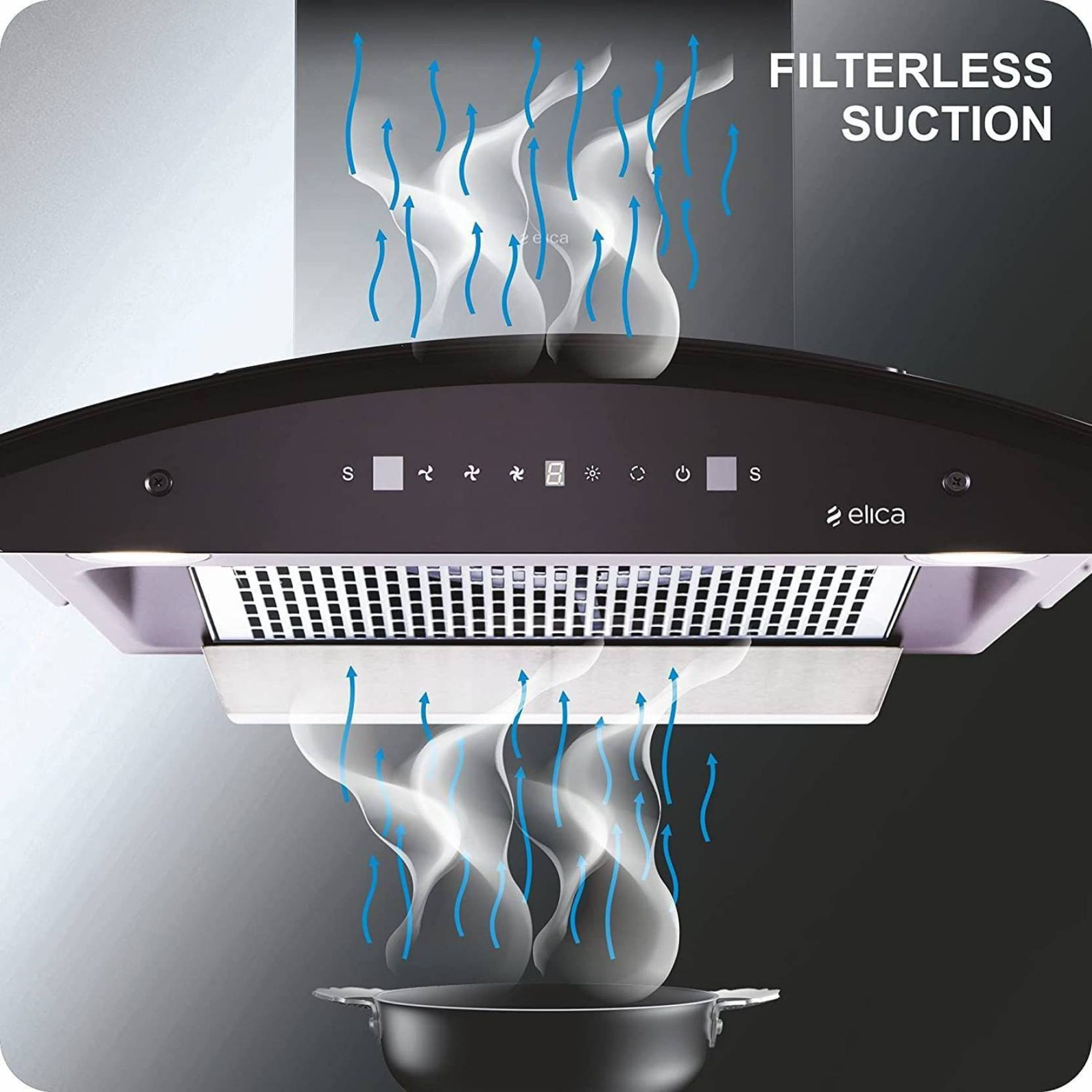 elica FLCG 600 HAC LTW MS NERO 60cm 1350m3/hr Ducted Auto Clean Wall Mounted Chimney with Touch Control Panel (Black) elica FLCG 600 HAC LTW MS NERO 60cm 1350m3/hr Ducted Auto Clean Wall Mounted Chimney with Touch Control Panel (Black)_9