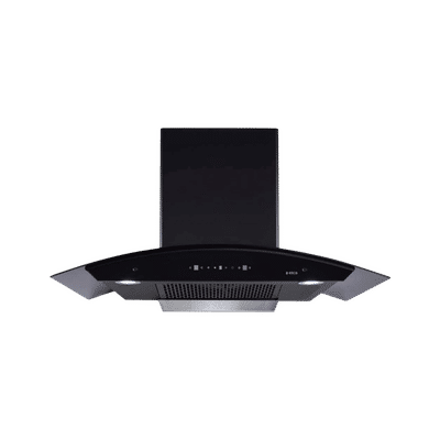 elica FLCG 900 HAC LTW MS NERO 90cm 1350m3/hr Ducted Auto Clean Wall Mounted Chimney with Touch Control Panel (Black)
