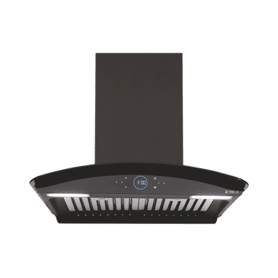 elica ISMART GLACE HAC BF LTW 60 NERO 60cm 1425m3/hr Ducted Auto Clean Wall Mounted Chimney with Touch Control Panel (Black)