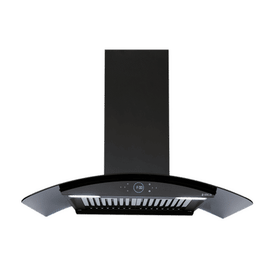 elica ISMART GLACE HAC BF LTW 75 NERO 75cm Ductless Wall Mounted Chimney with Capacitive Touch Controls (Black)