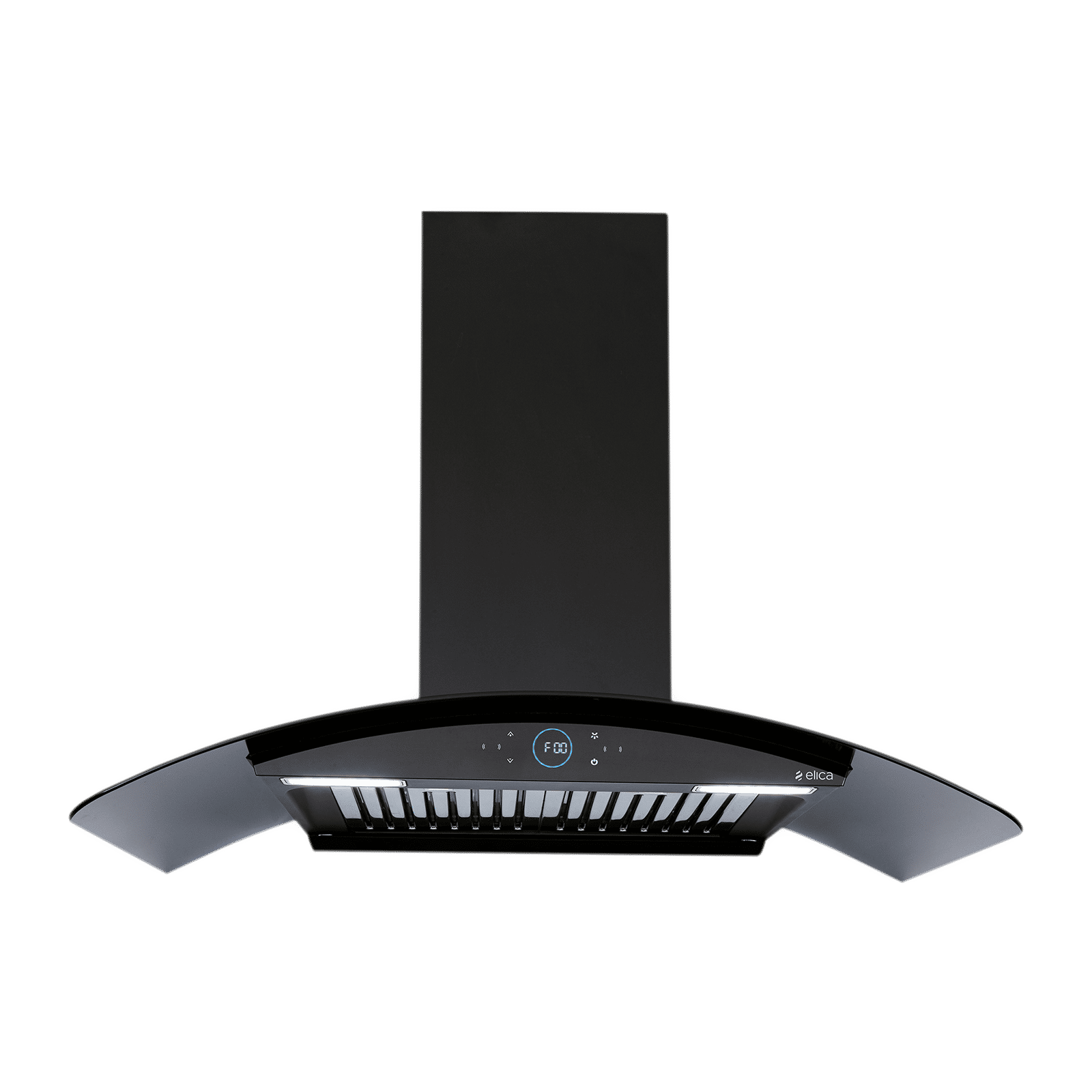 elica ISMART GLACE HAC BF LTW 90 NERO 90cm Ductless Wall Mounted Chimney with Powerful Suction (Black)_1