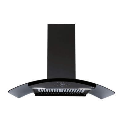 elica ISMART GLACE HAC BF LTW 90 NERO 90cm Ductless Wall Mounted Chimney with Powerful Suction (Black)