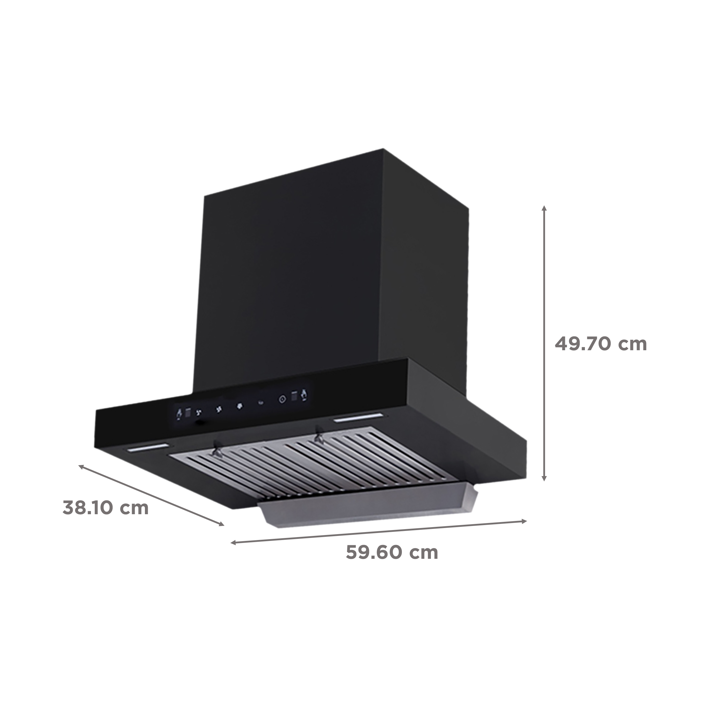 Kutchina Fascino 60cm 1250m3/hr Ducted Auto Clean Wall Mounted Chimney with Wave Sensor (Black) Kutchina Fascino 60cm 1250m3/hr Ducted Auto Clean Wall Mounted Chimney with Wave Sensor (Black)_2