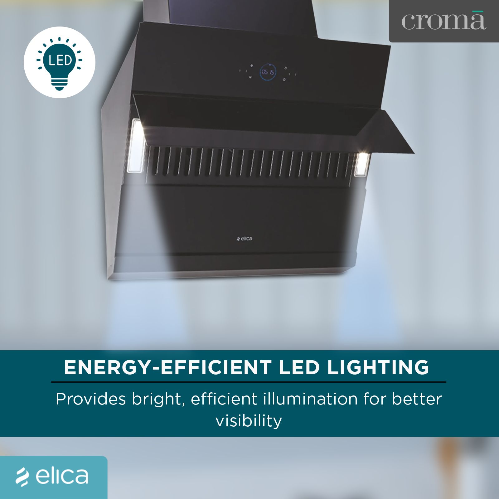 elica ISMART EFL 75 HAC LTW 75cm Ductless Auto Clean Wall Mounted Chimney with Powerful Suction (Black)_6