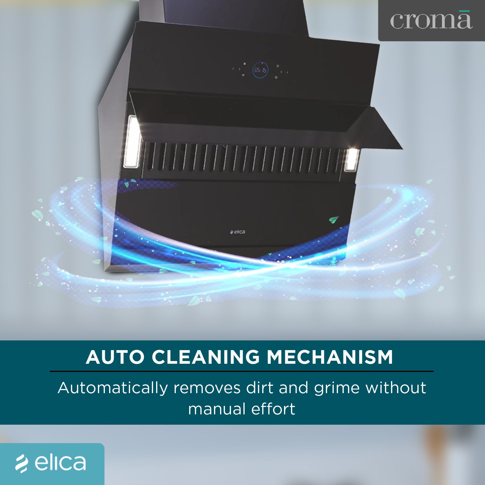 elica ISMART EFL 75 HAC LTW 75cm Ductless Auto Clean Wall Mounted Chimney with Powerful Suction (Black)_9