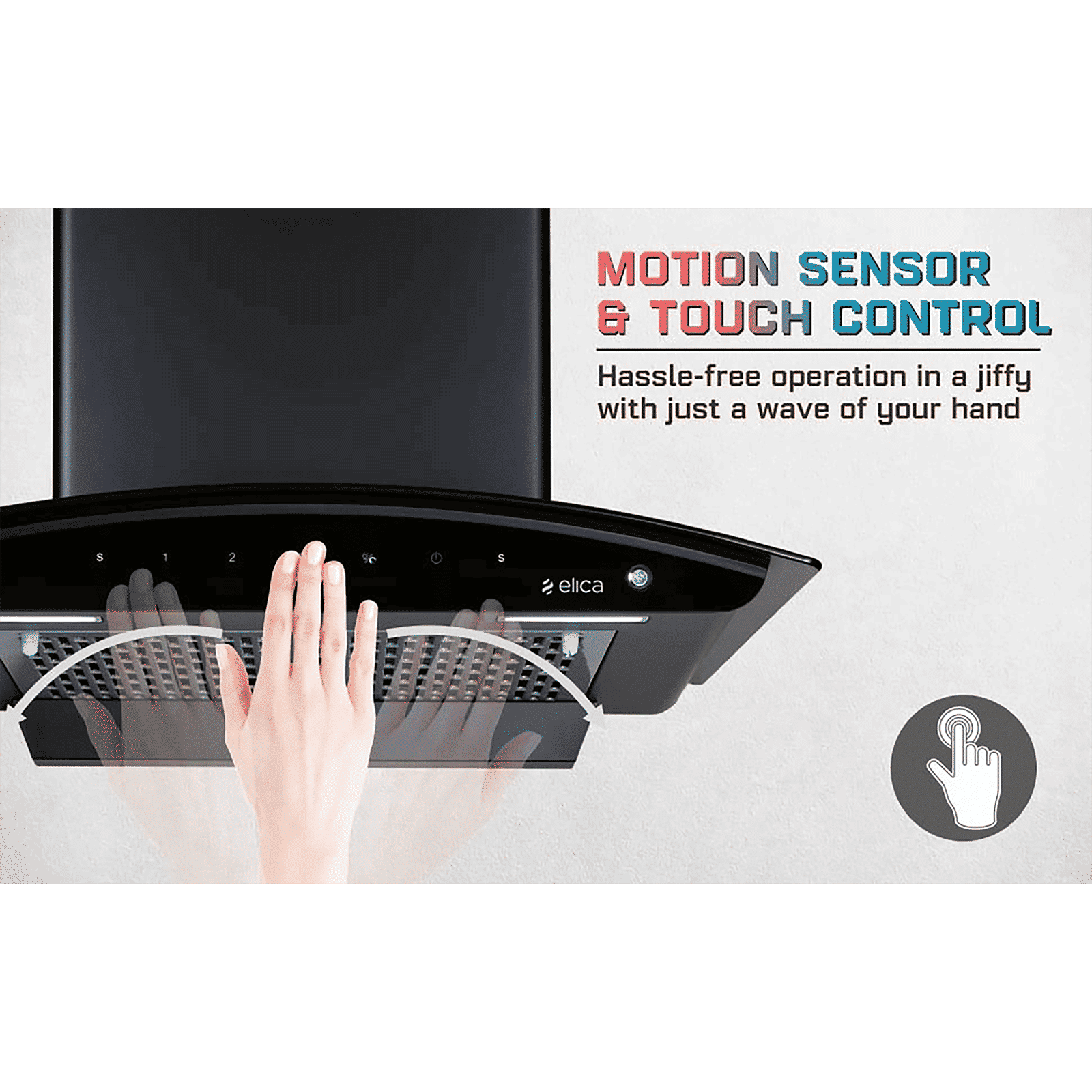 elica FL 600 SLIM HAC MS NERO 60cm 1200m3/hr Ducted Auto Clean Wall Mounted Chimney with Touch Control Panel (Black) elica FL 600 SLIM HAC MS NERO 60cm 1200m3/hr Ducted Auto Clean Wall Mounted Chimney with Touch Control Panel (Black)_10