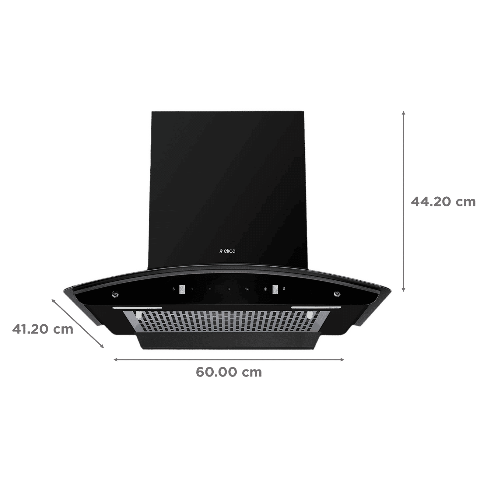 elica FL 600 SLIM HAC MS NERO 60cm 1200m3/hr Ducted Auto Clean Wall Mounted Chimney with Touch Control Panel (Black) elica FL 600 SLIM HAC MS NERO 60cm 1200m3/hr Ducted Auto Clean Wall Mounted Chimney with Touch Control Panel (Black)_2
