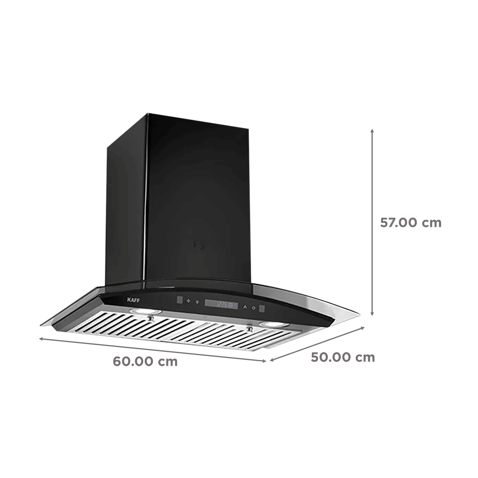 KAFF OPEC TX DHC 60cm 1180m3/hr Ducted Auto Clean Wall Mounted Chimney with Digital Display (Black) KAFF OPEC TX DHC 60cm 1180m3/hr Ducted Auto Clean Wall Mounted Chimney with Digital Display (Black)_2