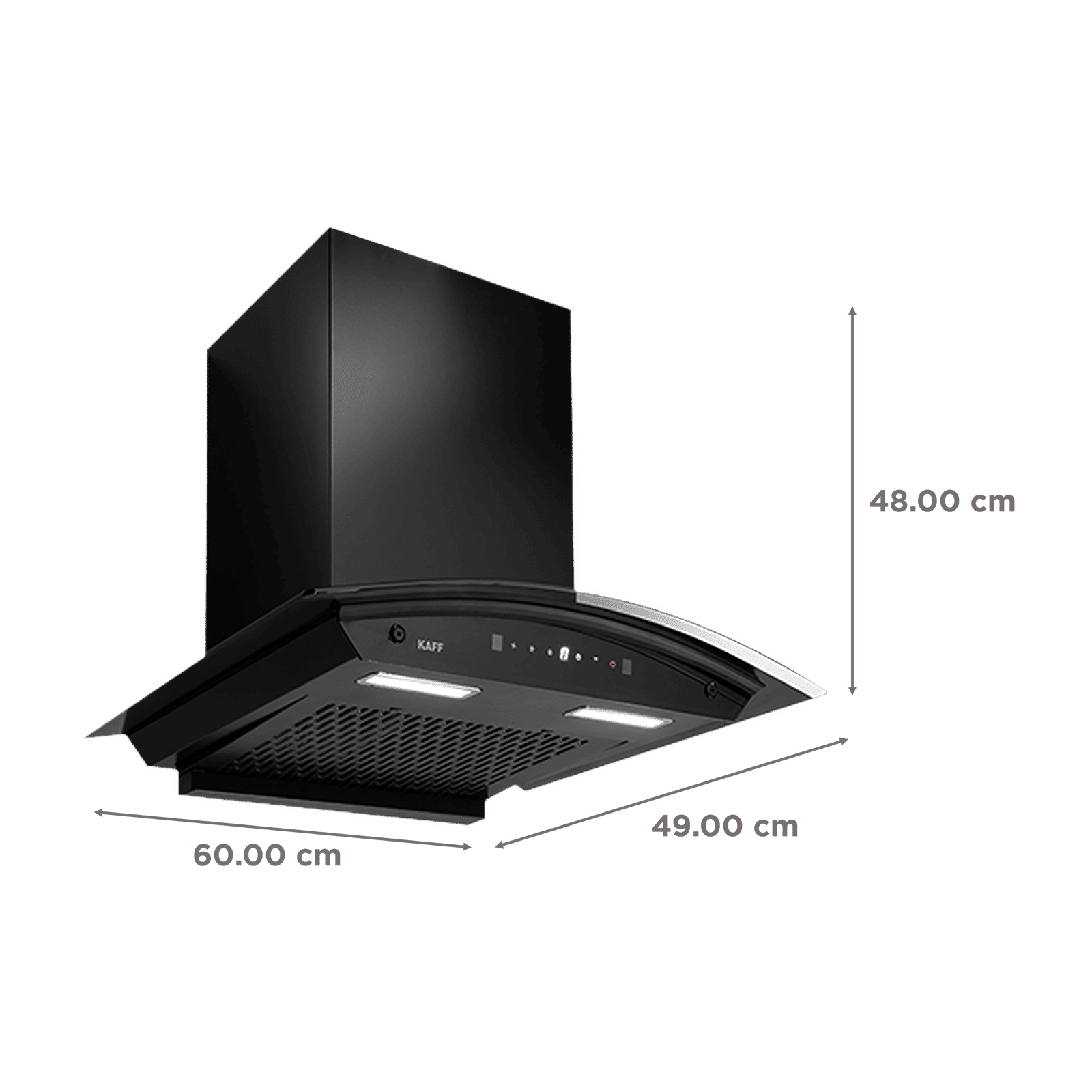KAFF MAINZ DHC 60cm 1200m3/hr Ducted Auto Clean Wall Mounted Chimney with Thermostatic Touch Control Panel (Black) KAFF MAINZ DHC 60cm 1200m3/hr Ducted Auto Clean Wall Mounted Chimney with Thermostatic Touch Control Panel (Black)_2