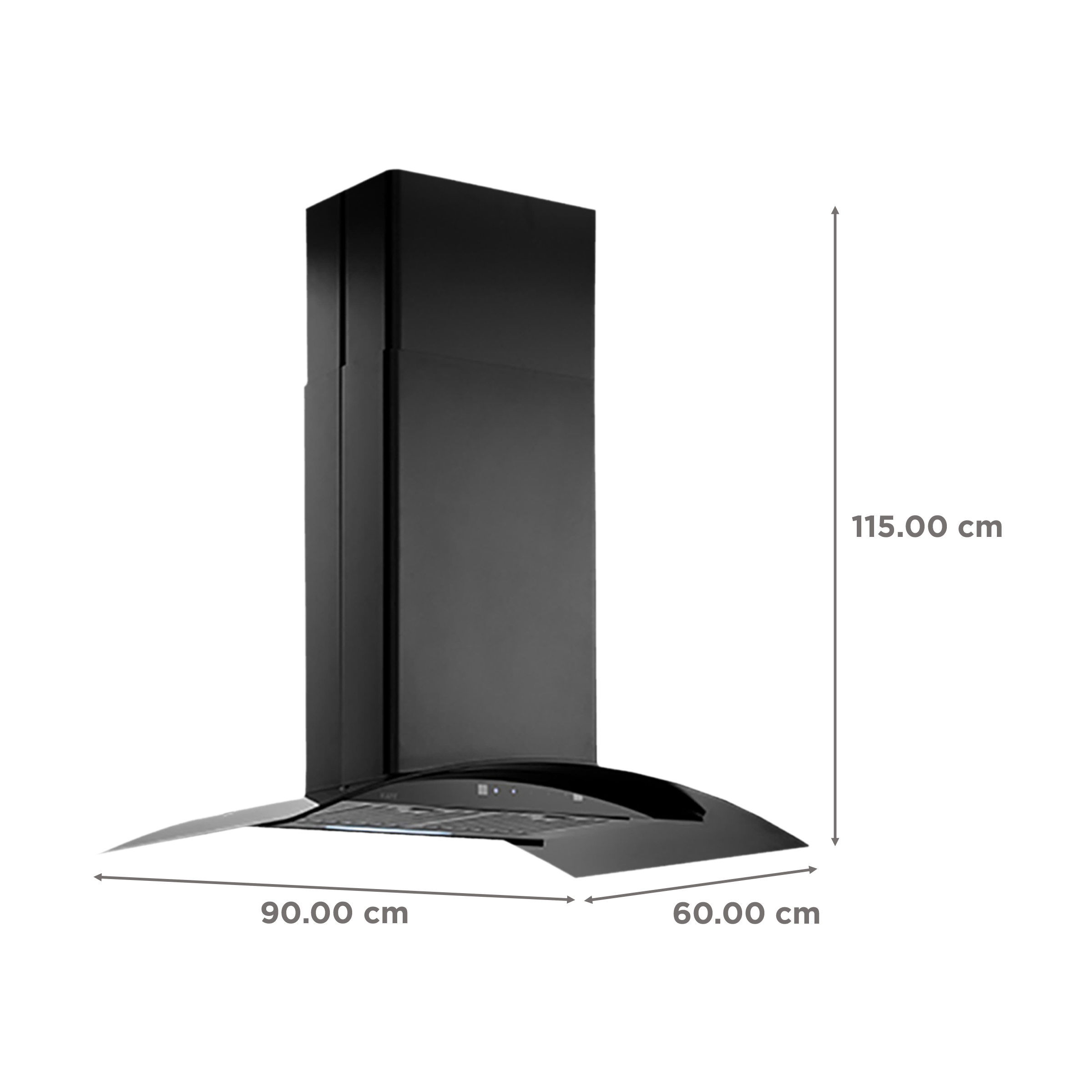 KAFF OPEC DHC BLK IS 90cm 1180m3/hr Ducted Auto Clean Wall Mounted Chimney with Digital Display (Black) KAFF OPEC DHC BLK IS 90cm 1180m3/hr Ducted Auto Clean Wall Mounted Chimney with Digital Display (Black)_2