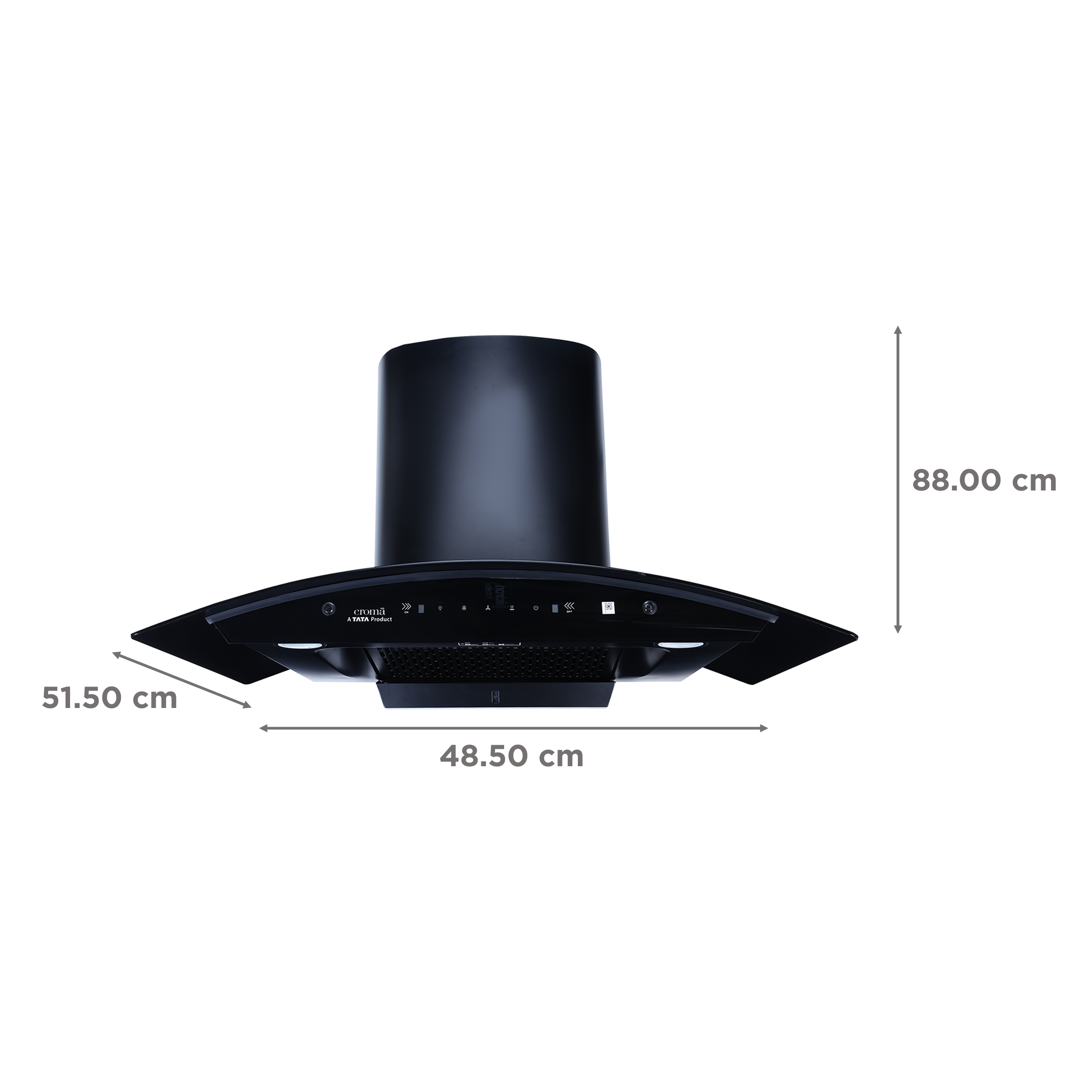 Croma 90cm 1300m3/hr Ducted Auto Clean Wall Mounted Chimney with Touch & Gesture Control (Black)_2