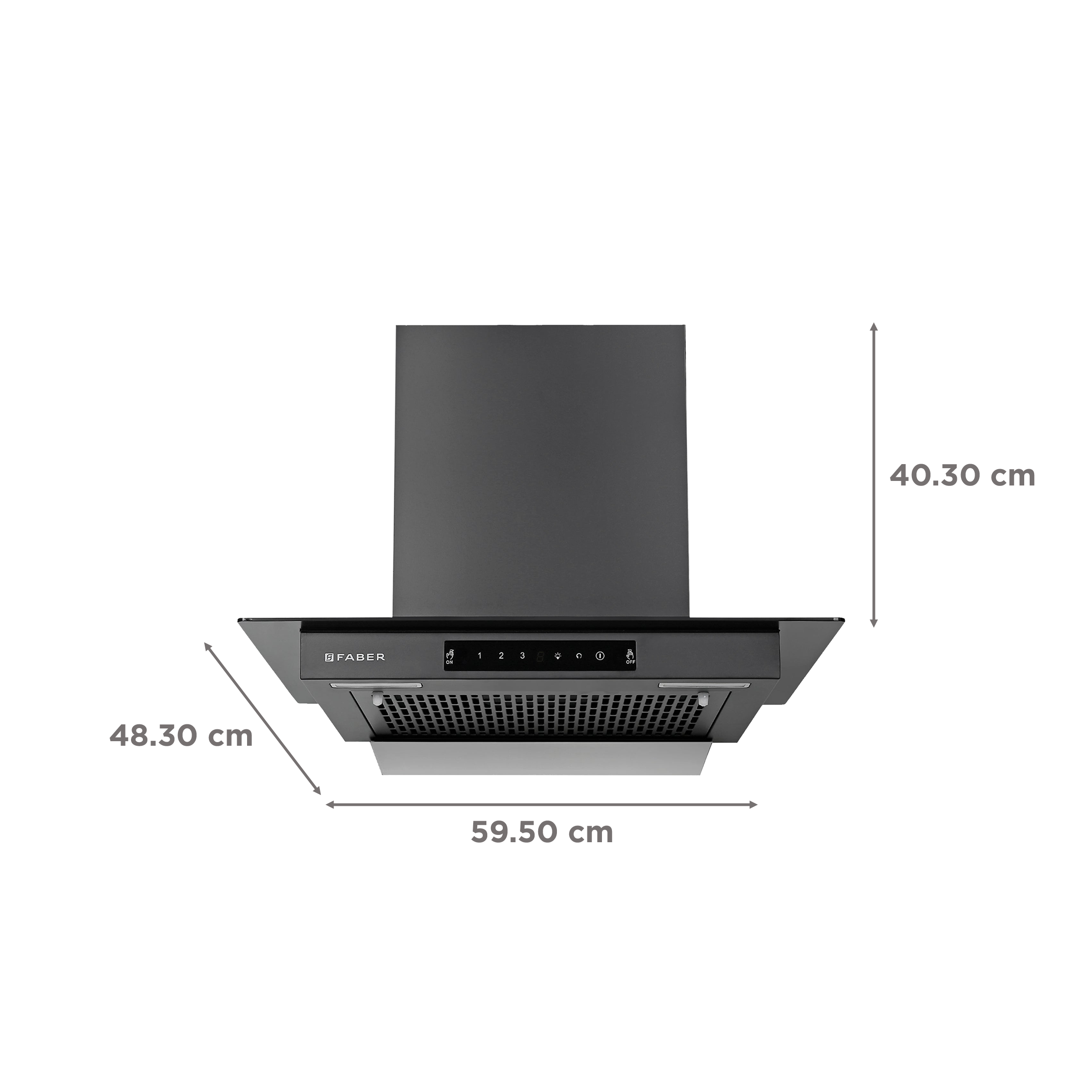 FABER Mercury Pro HC SC FL BK 60cm 1200m3/hr Ducted Auto Clean Wall Mounted Chimney with Touch Control Panel (Black)_2