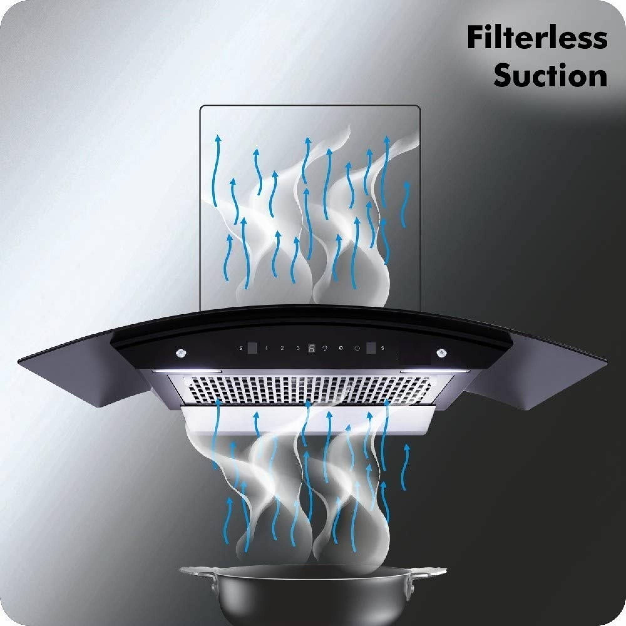 hindware Chromia 90cm 1200m3/hr Ducted Auto Clean Wall Mounted Chimney with Touch Control (Black) hindware Chromia 90cm 1200m3/hr Ducted Auto Clean Wall Mounted Chimney with Touch Control (Black)_7