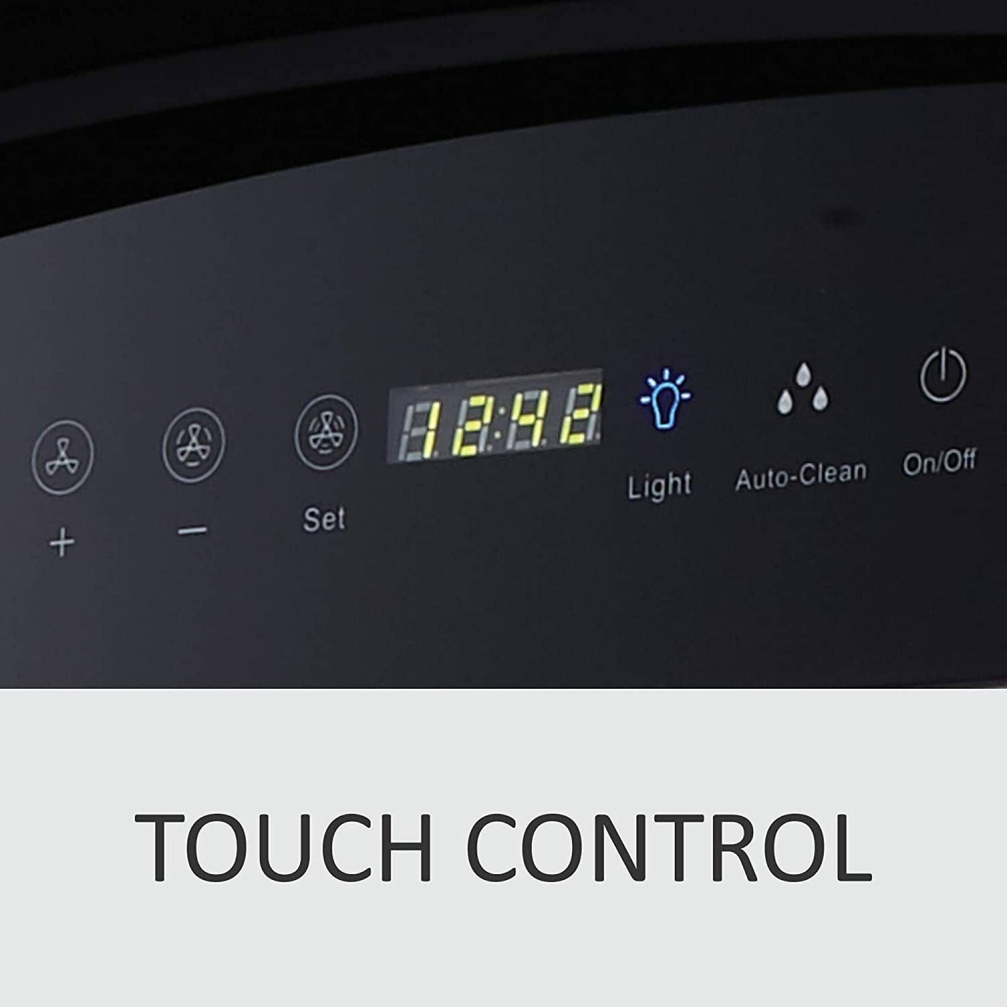 hindware Chromia 90cm 1200m3/hr Ducted Auto Clean Wall Mounted Chimney with Touch Control (Black) hindware Chromia 90cm 1200m3/hr Ducted Auto Clean Wall Mounted Chimney with Touch Control (Black)_4