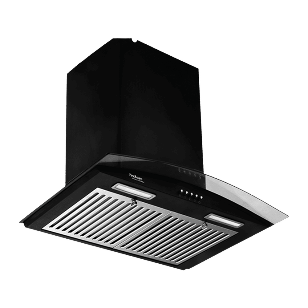 hindware Fabio 60cm 1100m3/hr Ducted Wall Mounted Chimney with Push Button Control (Black)_4