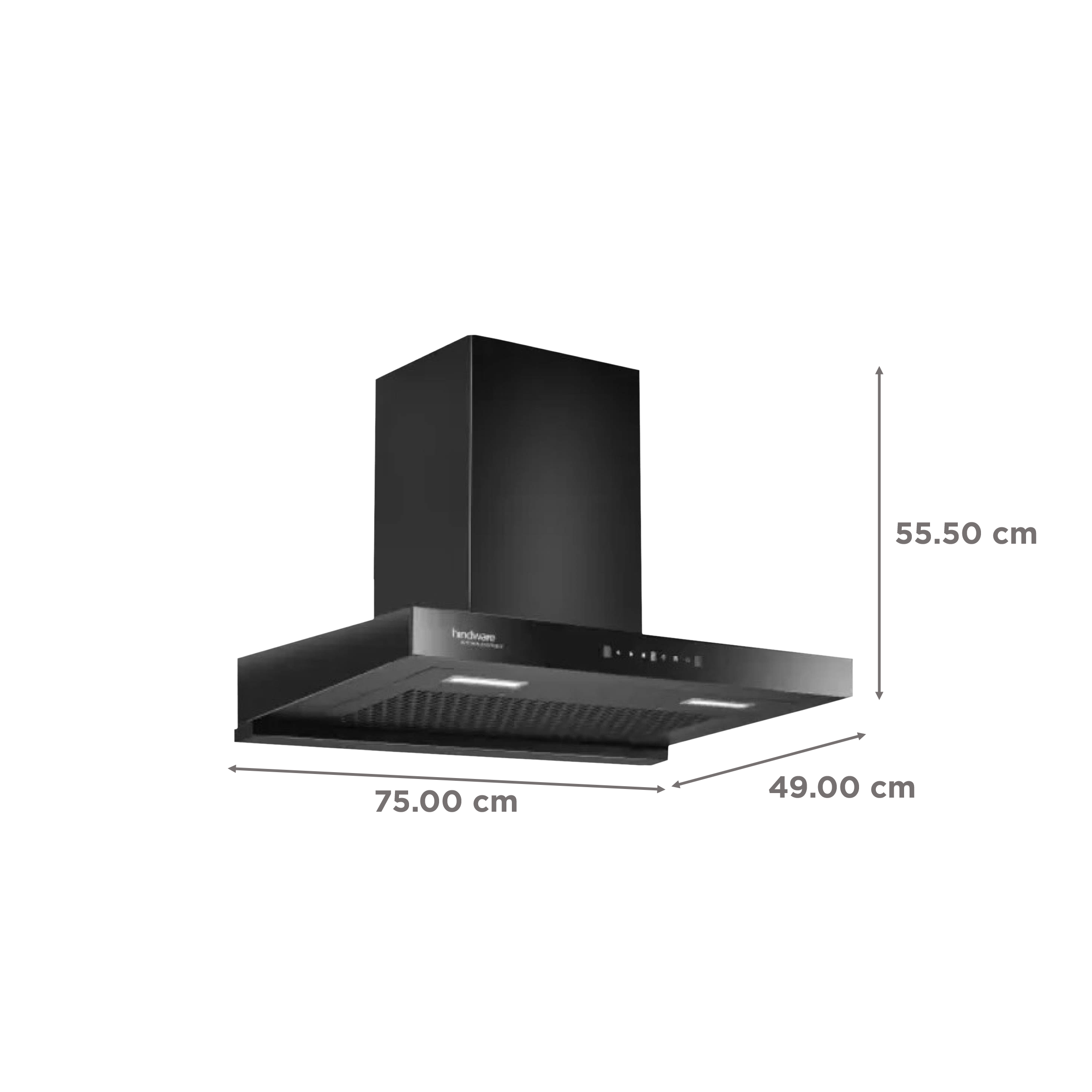hindware Darcia 75cm 1200m3/hr Ducted Auto Clean Wall Mounted Chimney with Motion Sensor (Black) hindware Darcia 75cm 1200m3/hr Ducted Auto Clean Wall Mounted Chimney with Motion Sensor (Black)_2