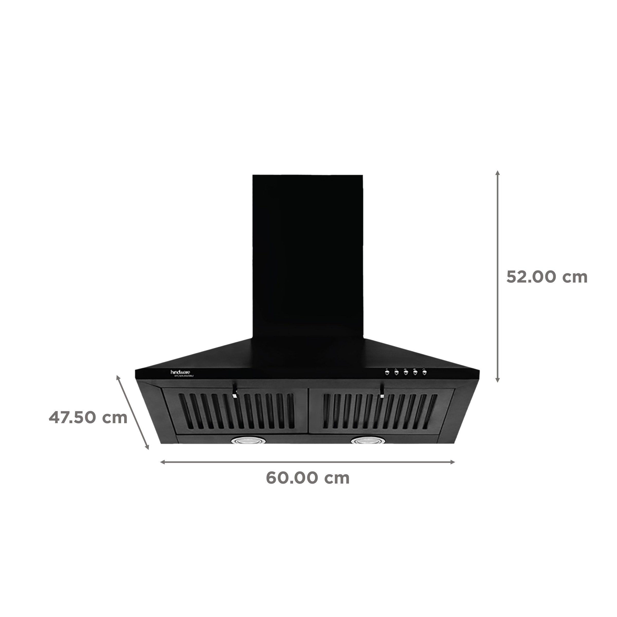 hindware Myra 60cm 1000m3/hr Ducted Auto Clean Wall Mounted Chimney with Push Button Control (Black) hindware Myra 60cm 1000m3/hr Ducted Auto Clean Wall Mounted Chimney with Push Button Control (Black)_2