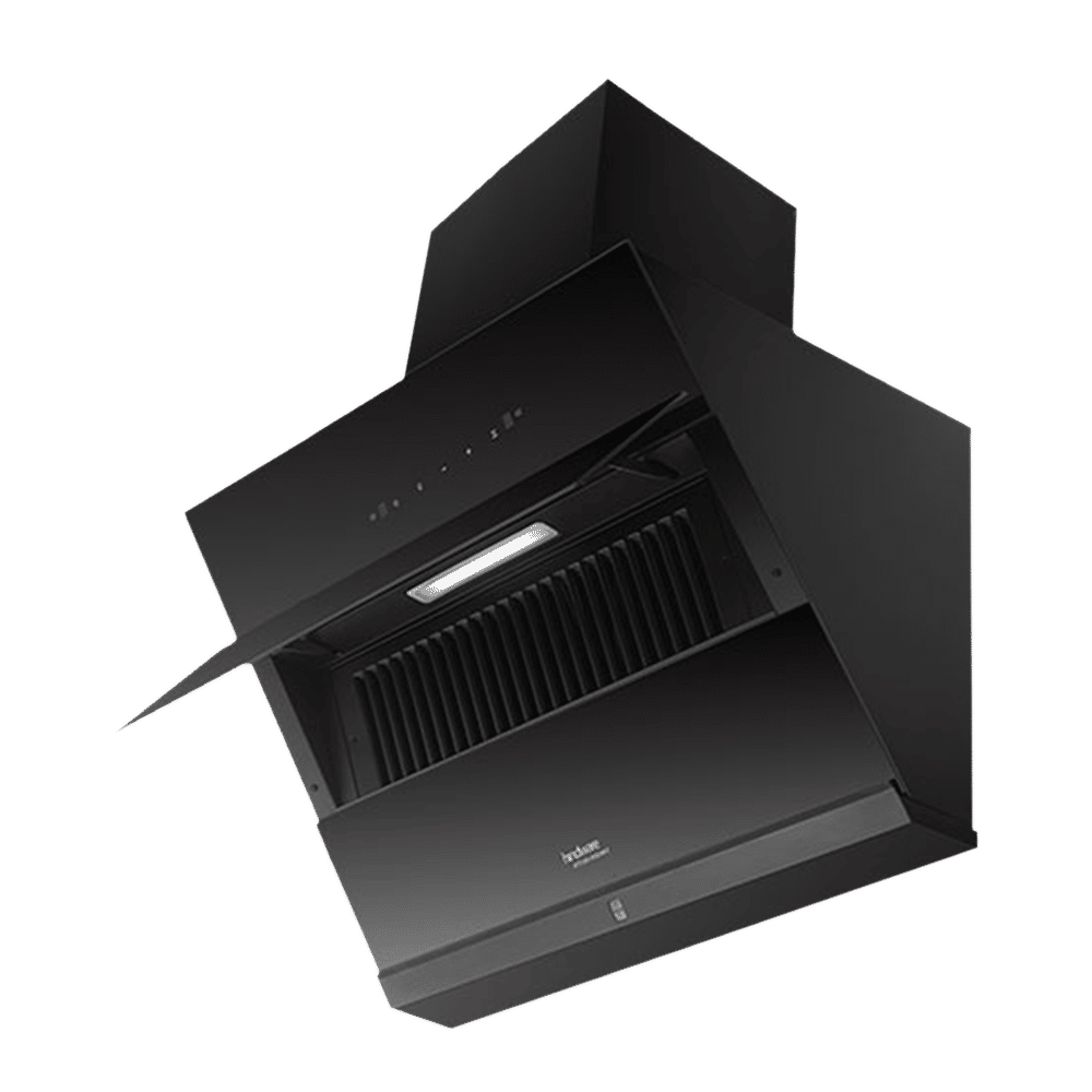 hindware Lexia 75cm 1350m3/hr Ducted Auto Clean Wall Mounted Chimney with Touch Control (Black)_4