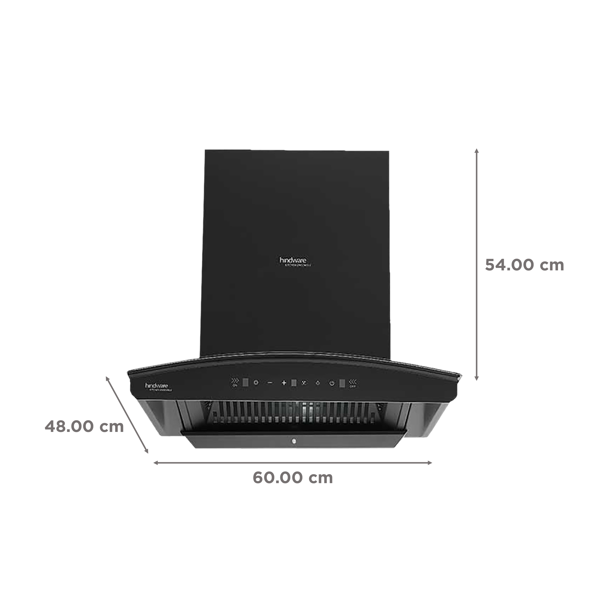 hindware Zinnia 60cm 1350m3/hr Ducted Auto Clean Wall Mounted Chimney with Motion Sensor (Black) hindware Zinnia 60cm 1350m3/hr Ducted Auto Clean Wall Mounted Chimney with Motion Sensor (Black)_2