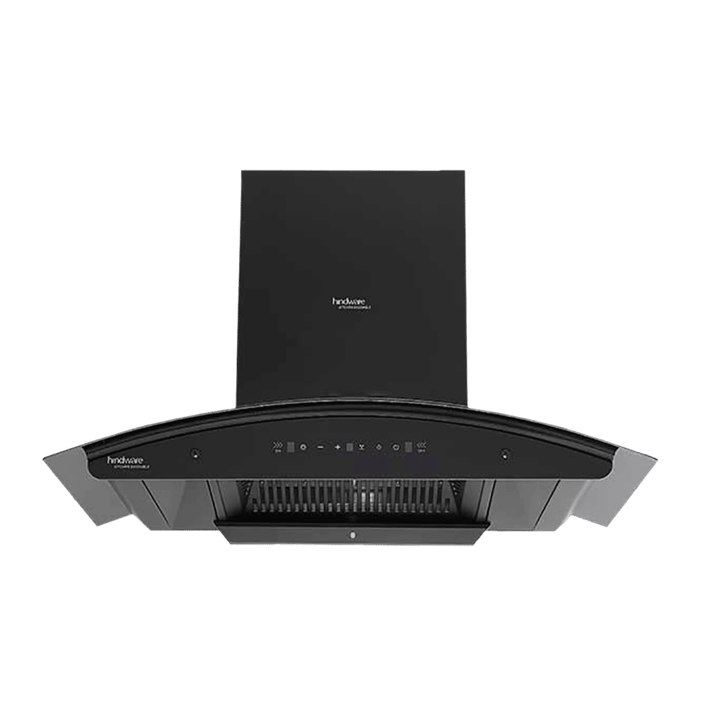 hindware Zinnia 90cm 1350m3/hr Ducted Auto Clean Wall Mounted Chimney with Motion Sensor (Black) hindware Zinnia 90cm 1350m3/hr Ducted Auto Clean Wall Mounted Chimney with Motion Sensor (Black)_1
