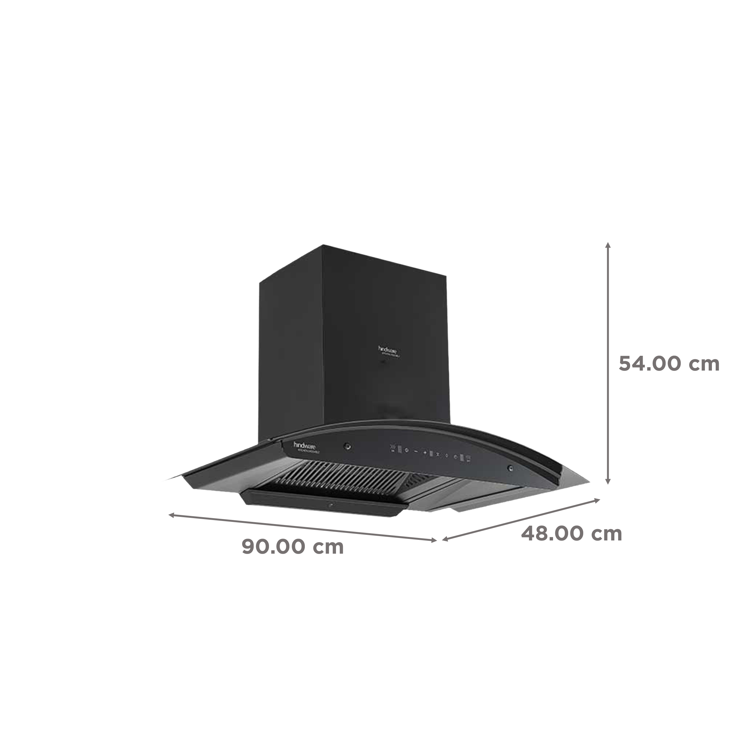 hindware Zinnia 90cm 1350m3/hr Ducted Auto Clean Wall Mounted Chimney with Motion Sensor (Black) hindware Zinnia 90cm 1350m3/hr Ducted Auto Clean Wall Mounted Chimney with Motion Sensor (Black)_2
