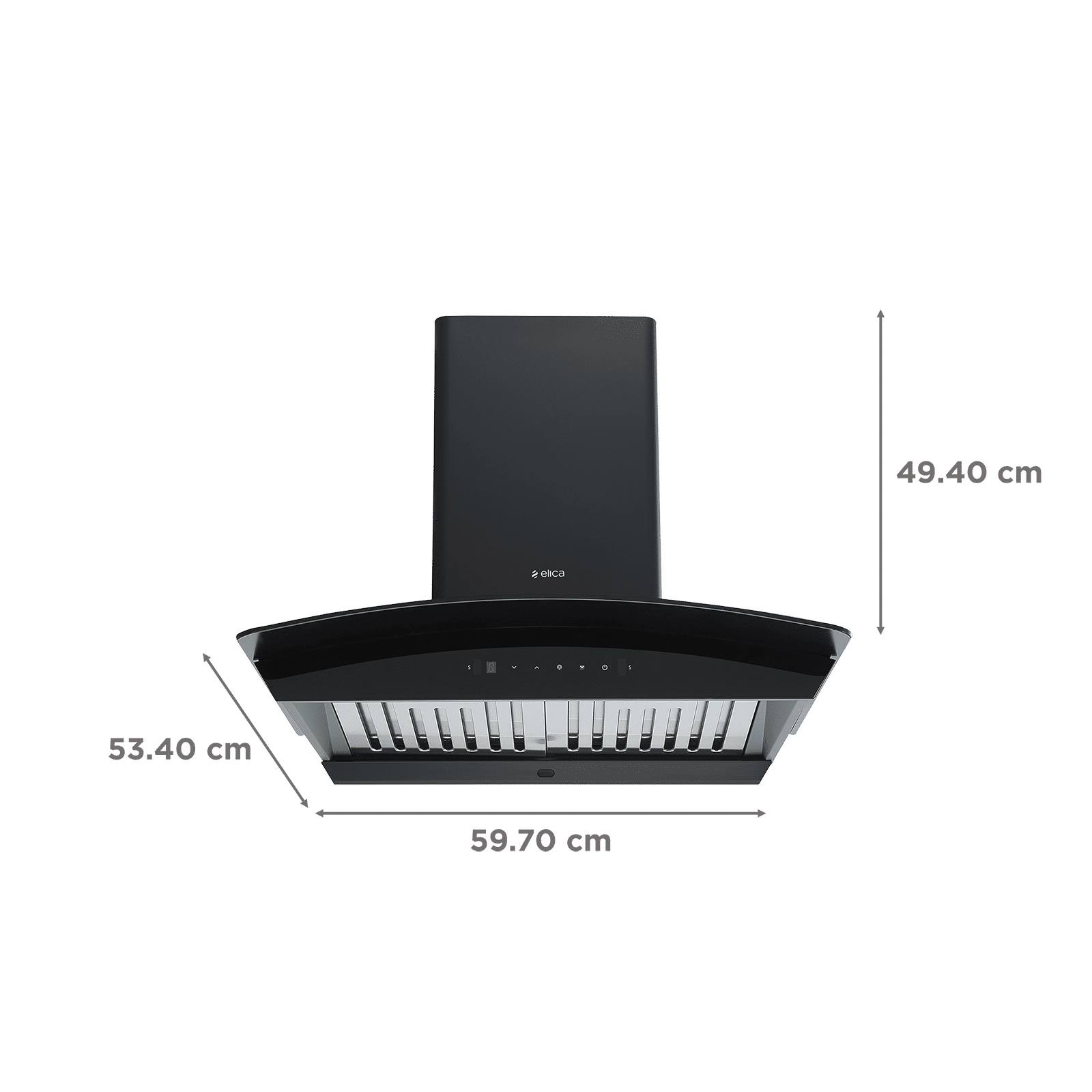 elica WDAT HAC 60 MS BLDC NERO 60cm 1425m3/hr Ducted Wall Mounted Chimney with Durable Design (Black)_2