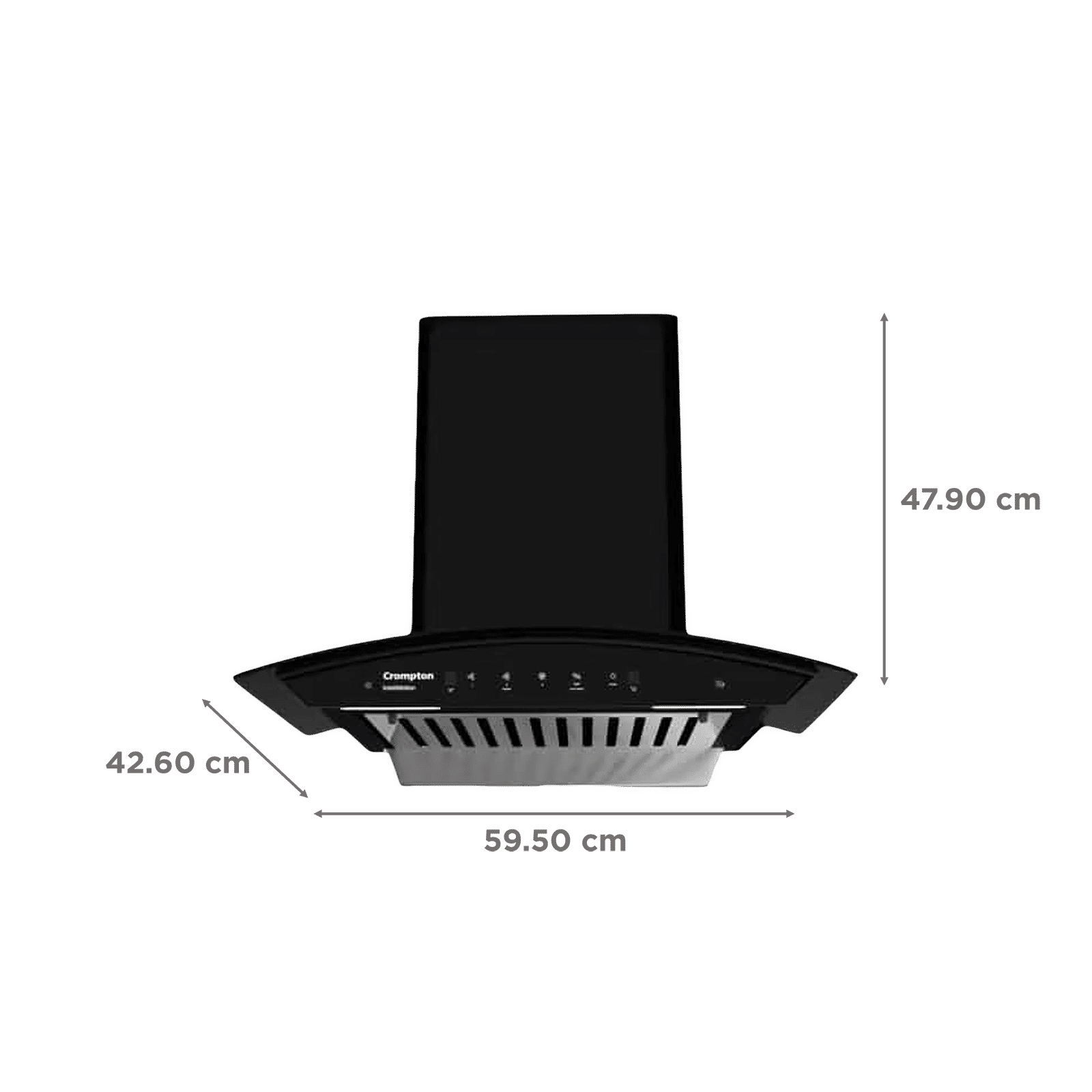 Crompton IntelliMotion 60cm 990m3/hr Ducted Auto Clean Wall Mounted Chimney with Gesture Control (Midnight Black) Crompton IntelliMotion 60cm 990m3/hr Ducted Auto Clean Wall Mounted Chimney with Gesture Control (Midnight Black)_2