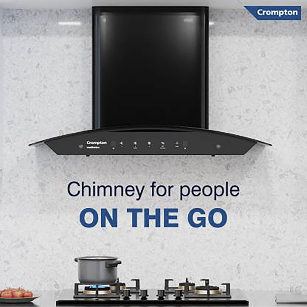 Crompton IntelliMotion 60cm 990m3/hr Ducted Auto Clean Wall Mounted Chimney with Gesture Control (Midnight Black) Crompton IntelliMotion 60cm 990m3/hr Ducted Auto Clean Wall Mounted Chimney with Gesture Control (Midnight Black)_8