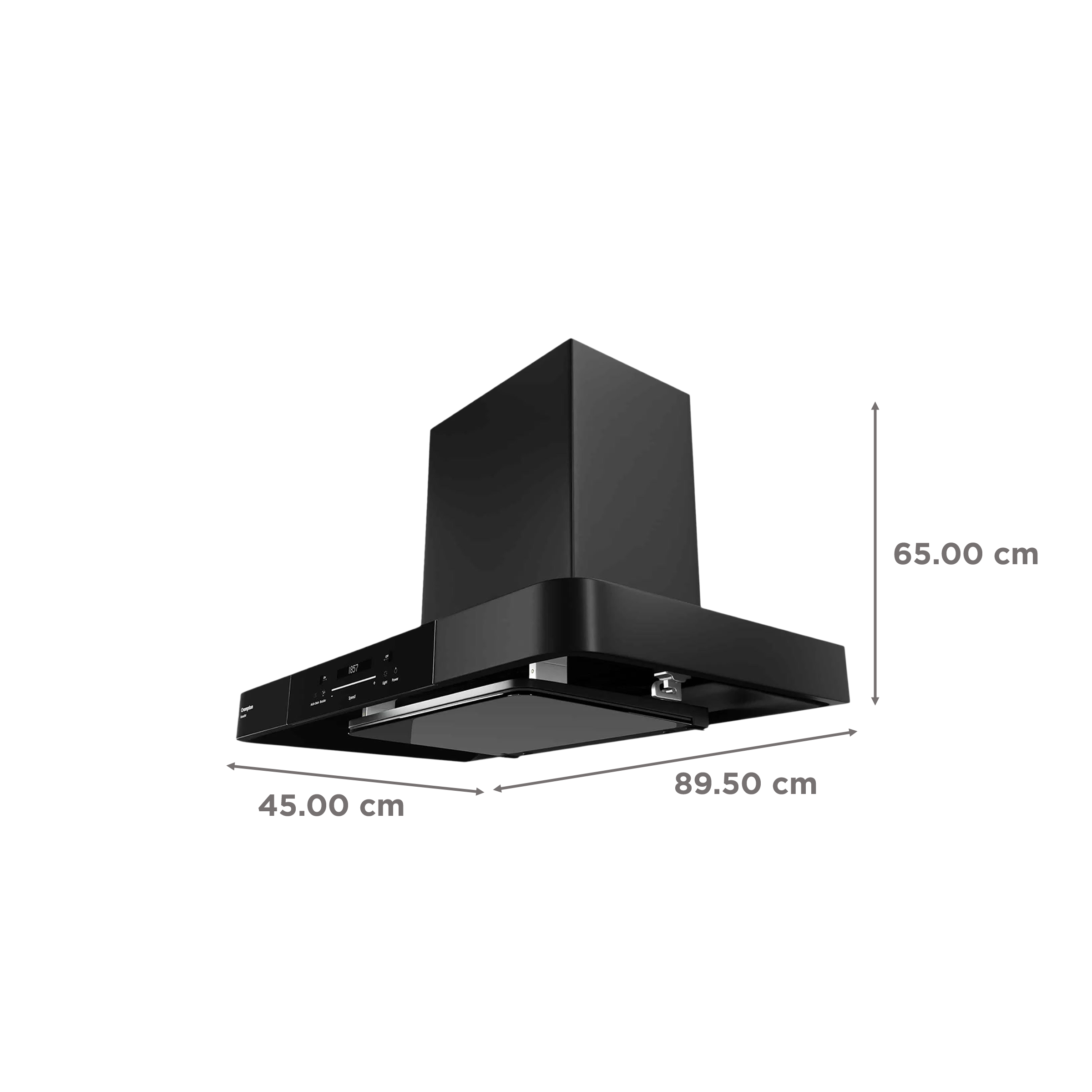 Crompton GrandArt 90cm 1890m3/hr Ducted Auto Clean Wall Mounted Chimney with Touch Control Panel (Midnight Black) Crompton GrandArt 90cm 1890m3/hr Ducted Auto Clean Wall Mounted Chimney with Touch Control Panel (Midnight Black)_2