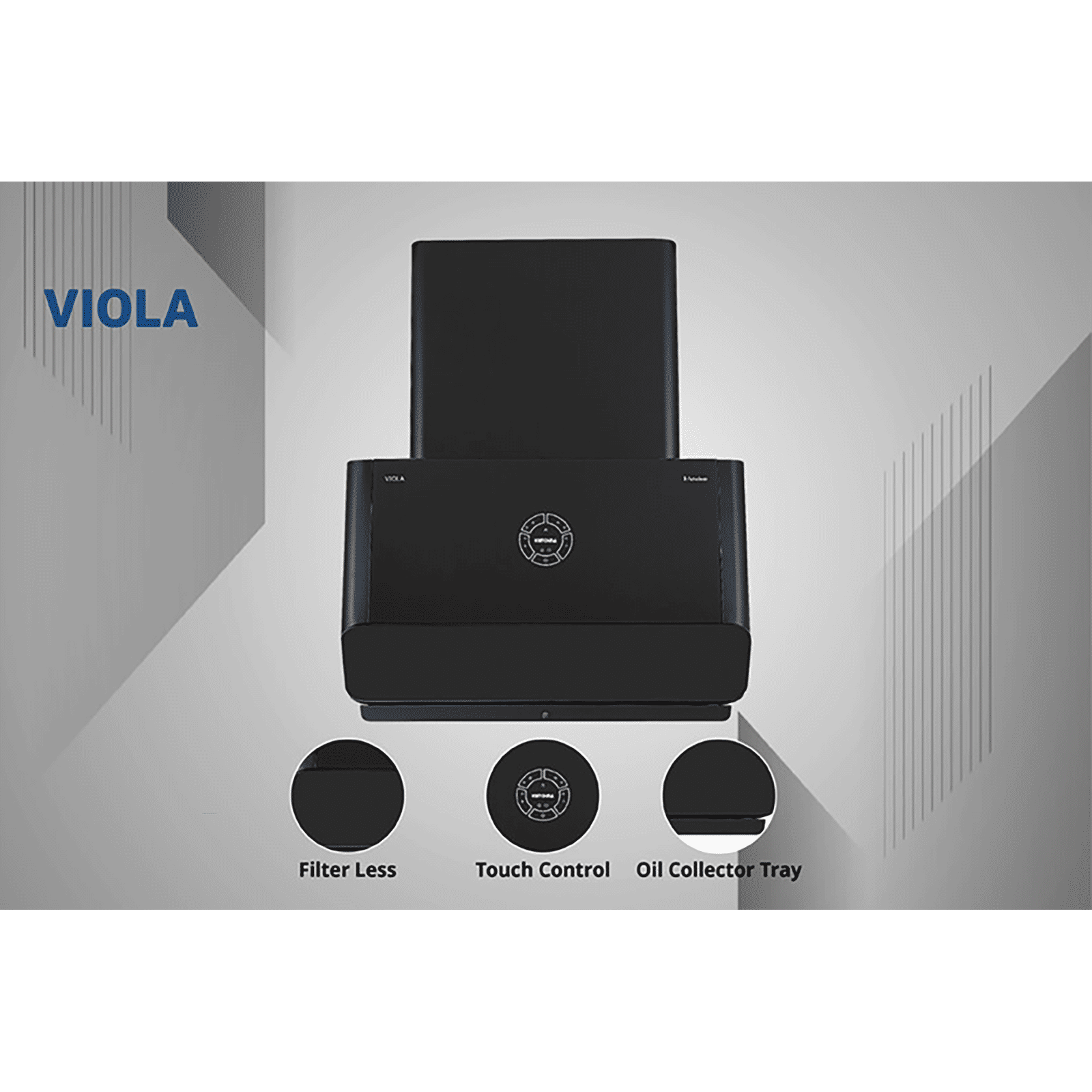 Kutchina VIOLA 70 70cm 1600m3/hr Ducted Auto Clean Ceiling Mounted Chimney with Wave Sensor Control (Black) Kutchina VIOLA 70 70cm 1600m3/hr Ducted Auto Clean Ceiling Mounted Chimney with Wave Sensor Control (Black)_5