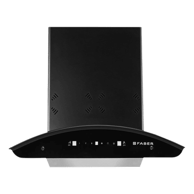 FABER HOOD ELLORA 3D IN HC SC BF BK 60cm
                      1400m3/hr Ducted Auto Clean Wall Mounted Chimney
                      with Baffle Filter (Black)