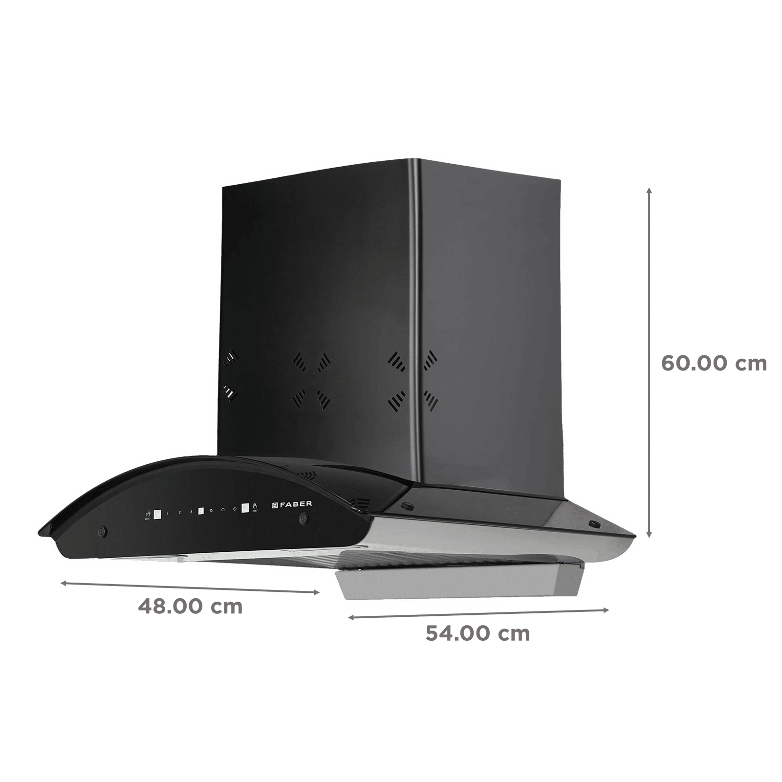 FABER HOOD ELLORA 3D IN HC SC BF BK 60cm 1400m3/hr Ducted Auto Clean Wall Mounted Chimney with Baffle Filter (Black) FABER HOOD ELLORA 3D IN HC SC BF BK 60cm 1400m3/hr Ducted Auto Clean Wall Mounted Chimney with Baffle Filter (Black)_2