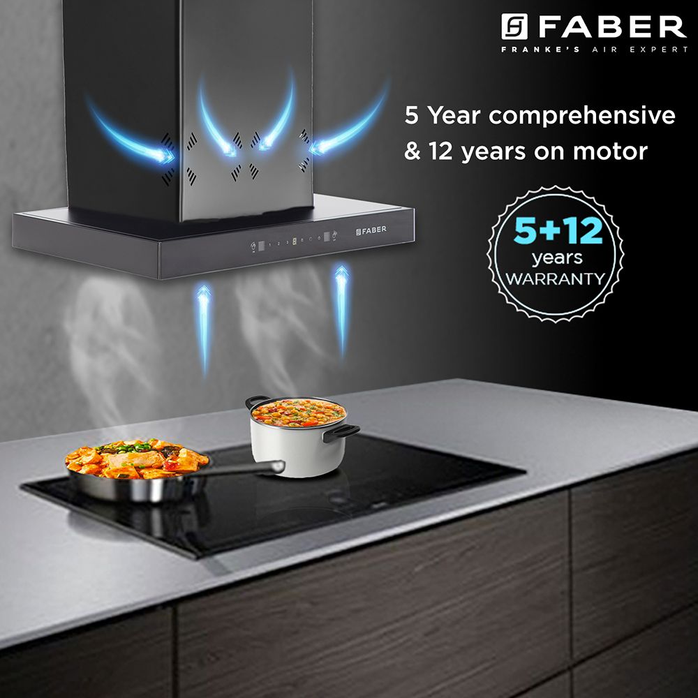 FABER HOOD CYGNUS IN 3D HC SC FL BK 60cm 1350m3/hr Ducted Auto Clean Wall Mounted Chimney with Odor Sensor (Black)_12