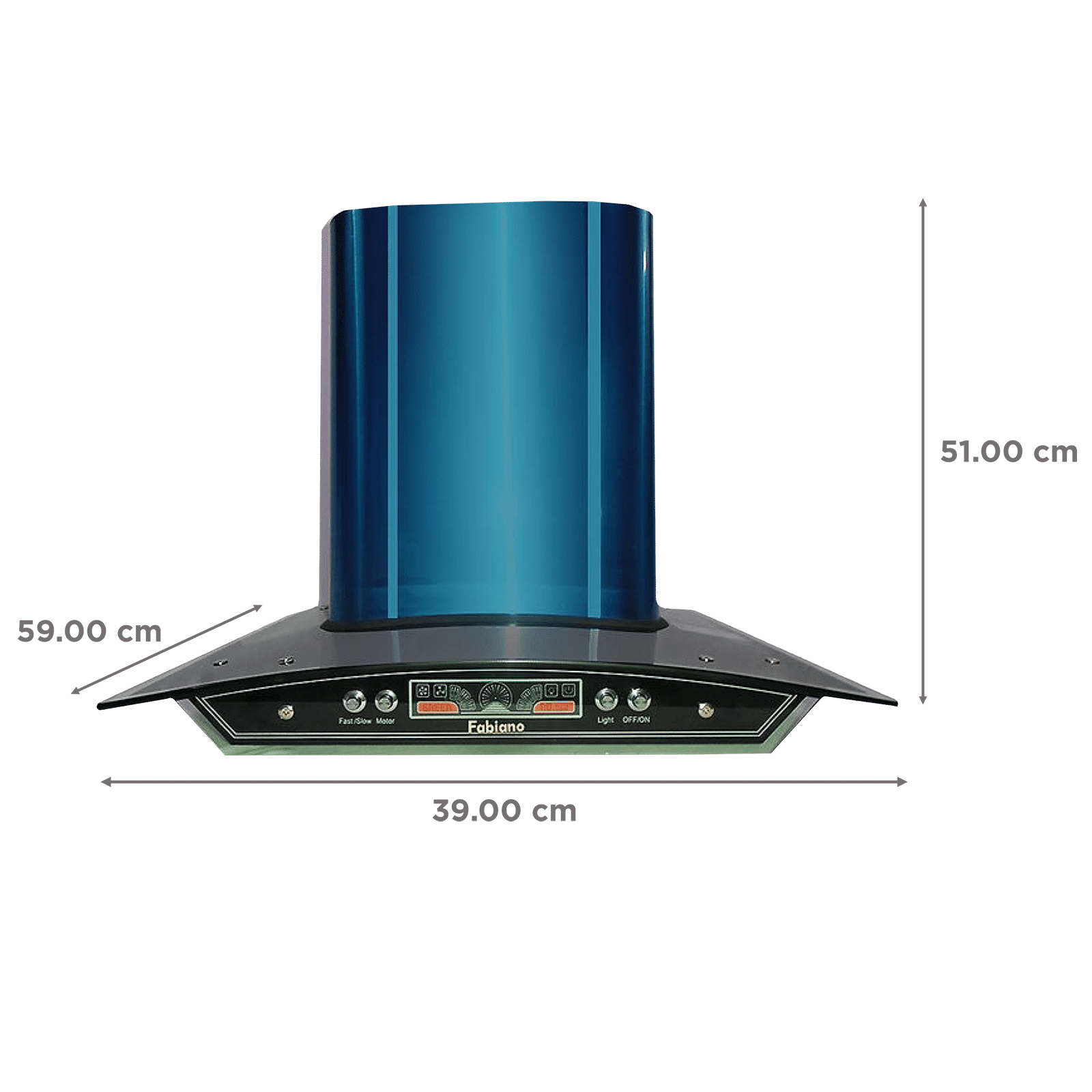 Fabiano NEXA DJ 60cm 1100m3/hr Ducted Auto Clean Ceiling Mounted Chimney with Double Baffle Filter (Blue)_2