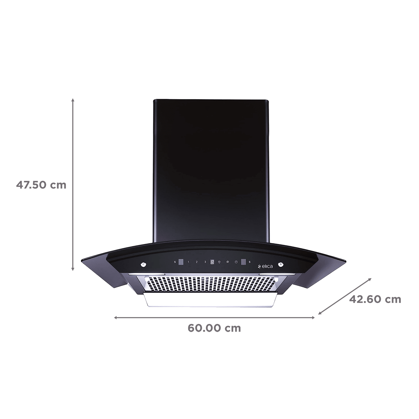 elica WDFL 606 HAC LTW MS NERO 60cm 1200m3/hr Ducted Auto Clean Wall Mounted Chimney with Motion Sensor Control (Black)_2