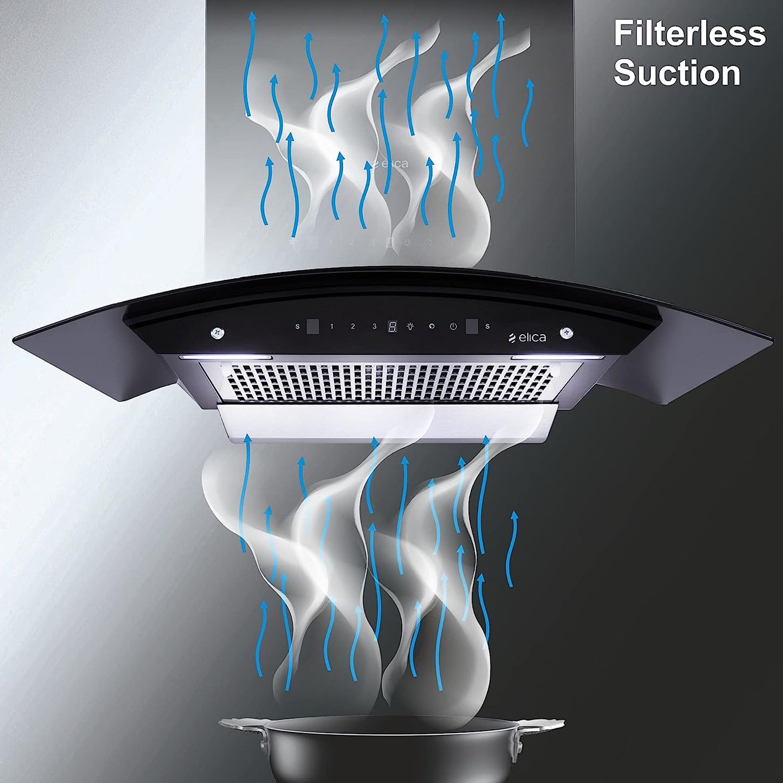elica WDFL 906 HAC LTW MS NERO 90cm 1200m3/hr Ducted Auto Clean Wall Mounted Chimney with Motion Sensor Control (Black) elica WDFL 906 HAC LTW MS NERO 90cm 1200m3/hr Ducted Auto Clean Wall Mounted Chimney with Motion Sensor Control (Black)_4