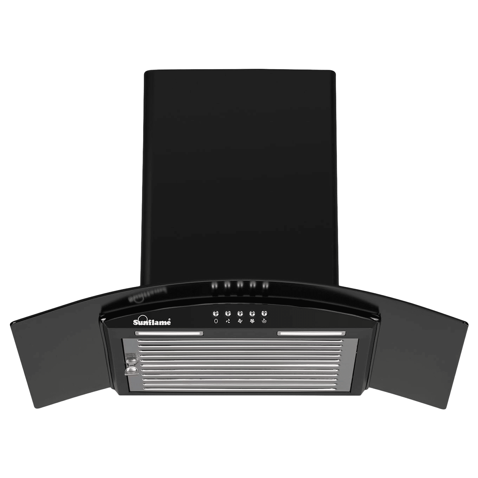 Sunflame BELLA 60 BK 60cm 1100m3/hr Ducted Wall Mounted Chimney with Baffle Filter (Black)_1