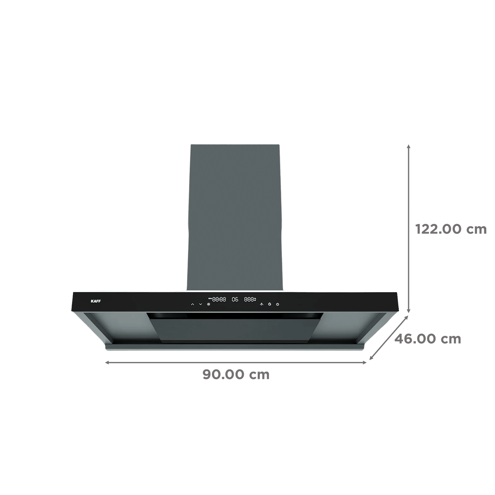 KAFF MISSONI 90 90cm 1280m3/hr Ducted Auto Clean Wall Mounted Chimney with Parametric Suction Technology (Black)_2